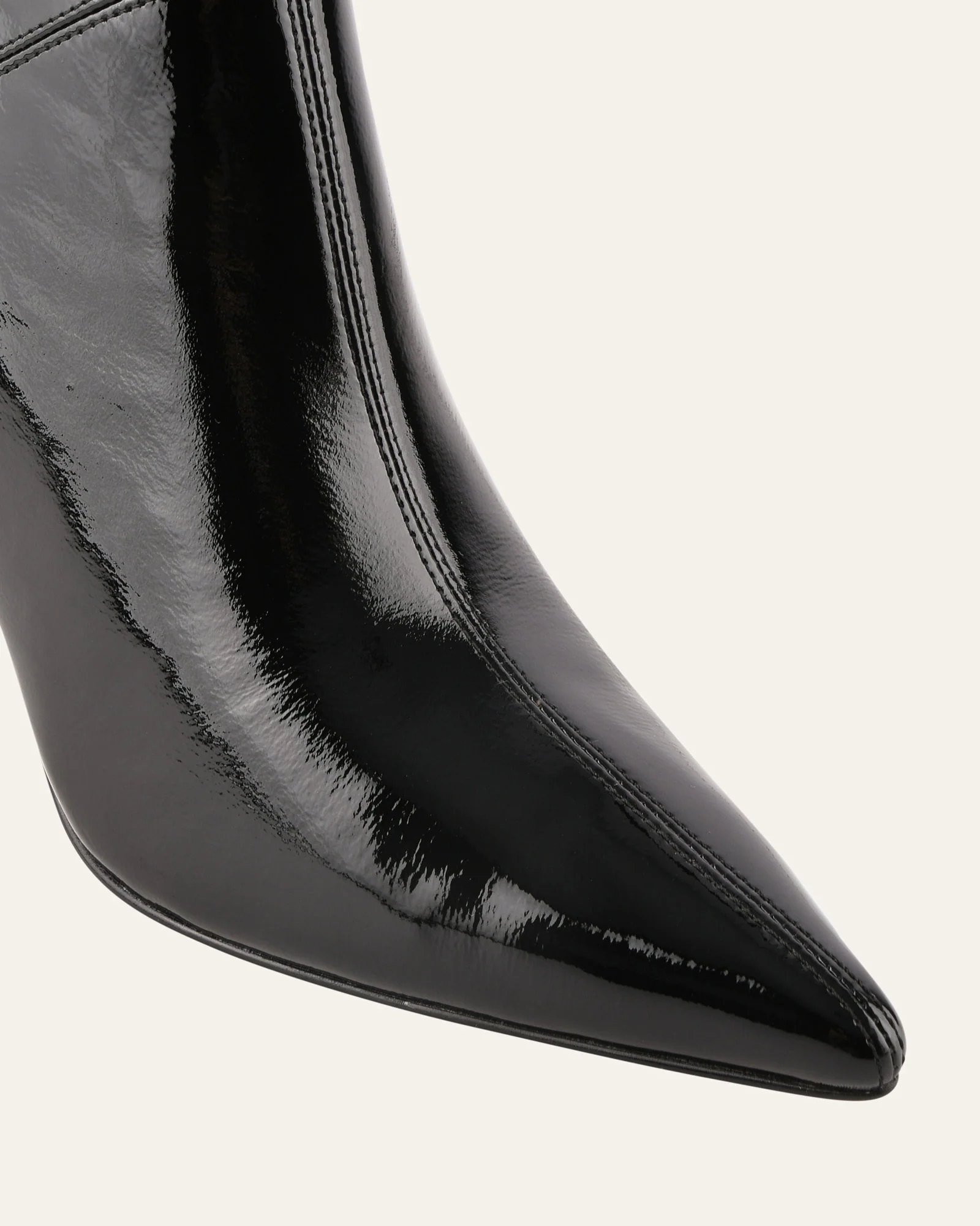 AMARI HIGH ANKLE BOOTS BLACK CRINKLE PATENT - Image 4