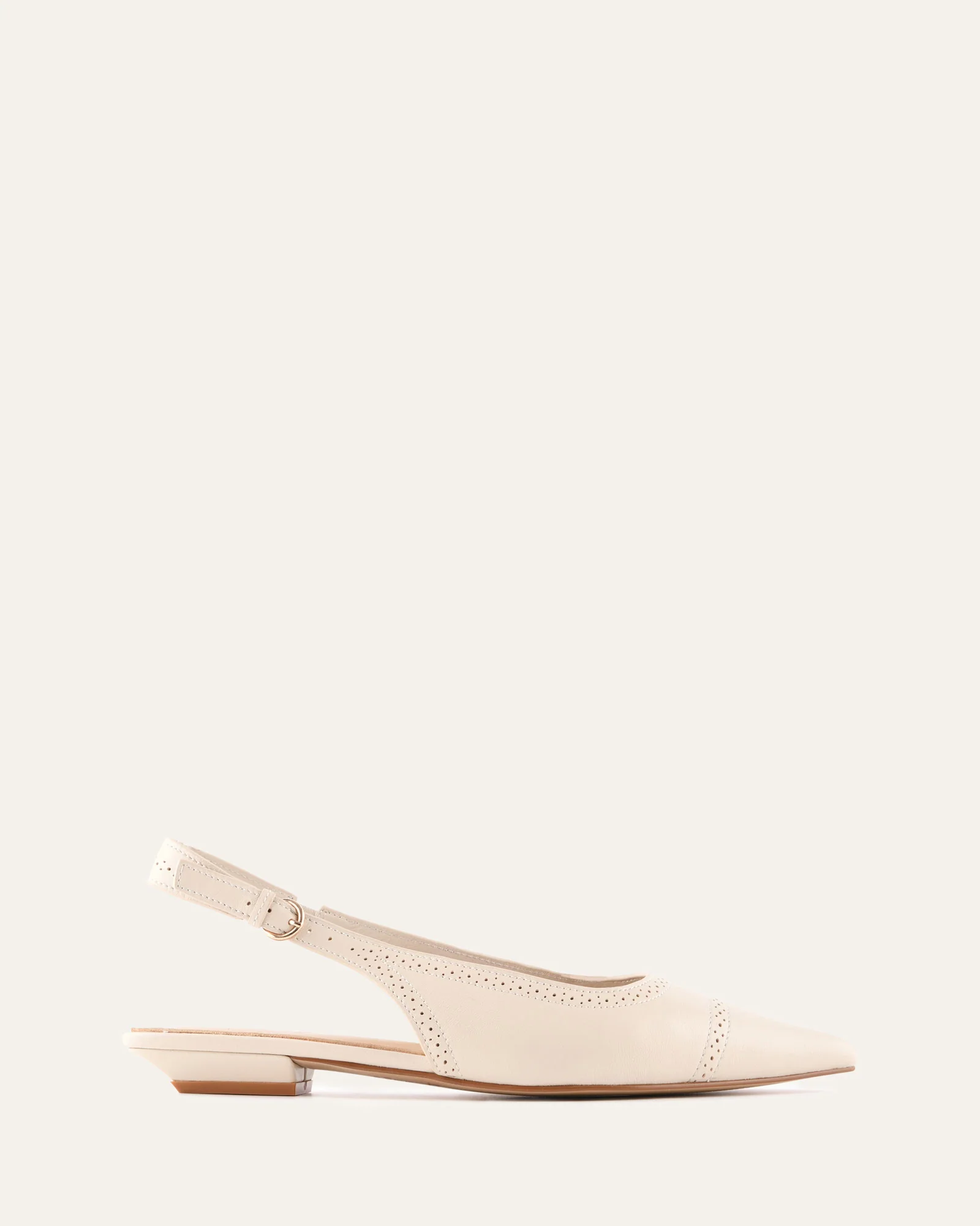 ANWAR DRESS FLATS OFF WHITE LEATHER