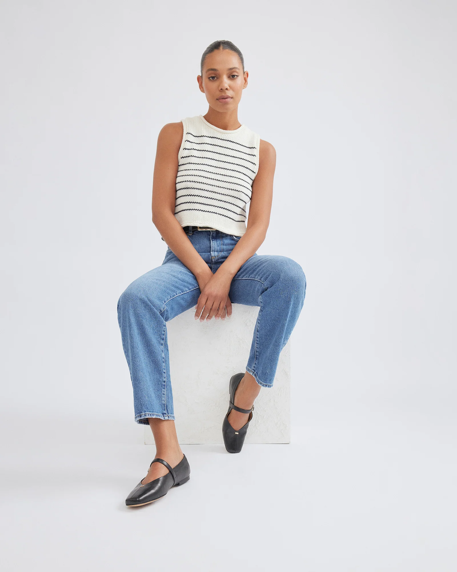 APRIL CASUAL FLATS BLACK LEATHER - Image 10