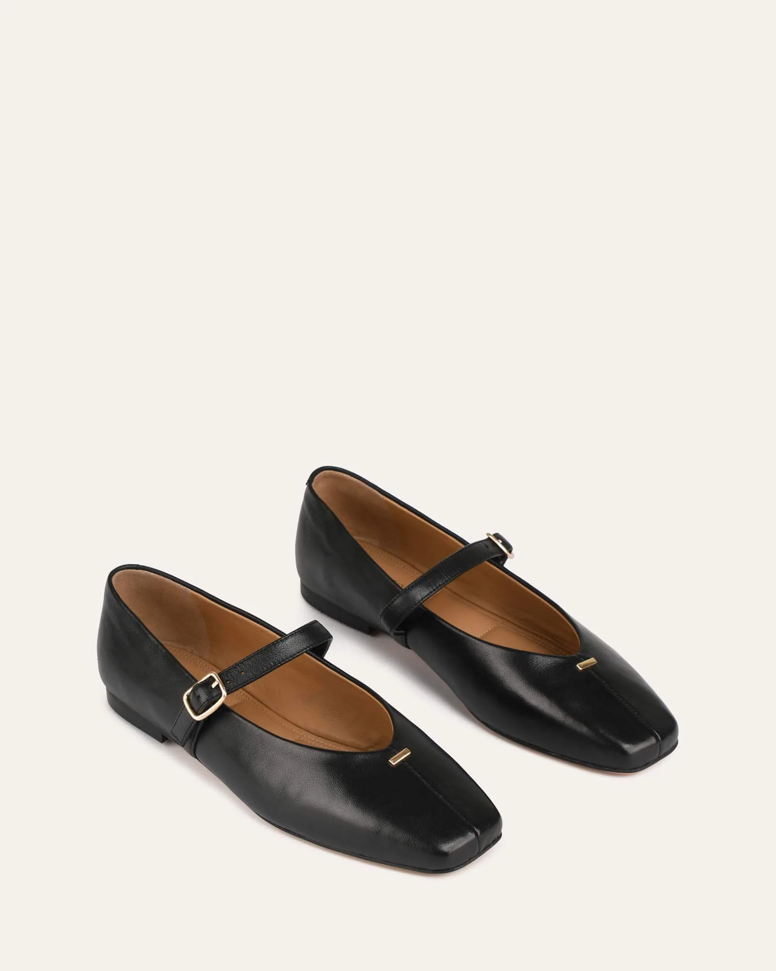 APRIL CASUAL FLATS BLACK LEATHER - Image 3