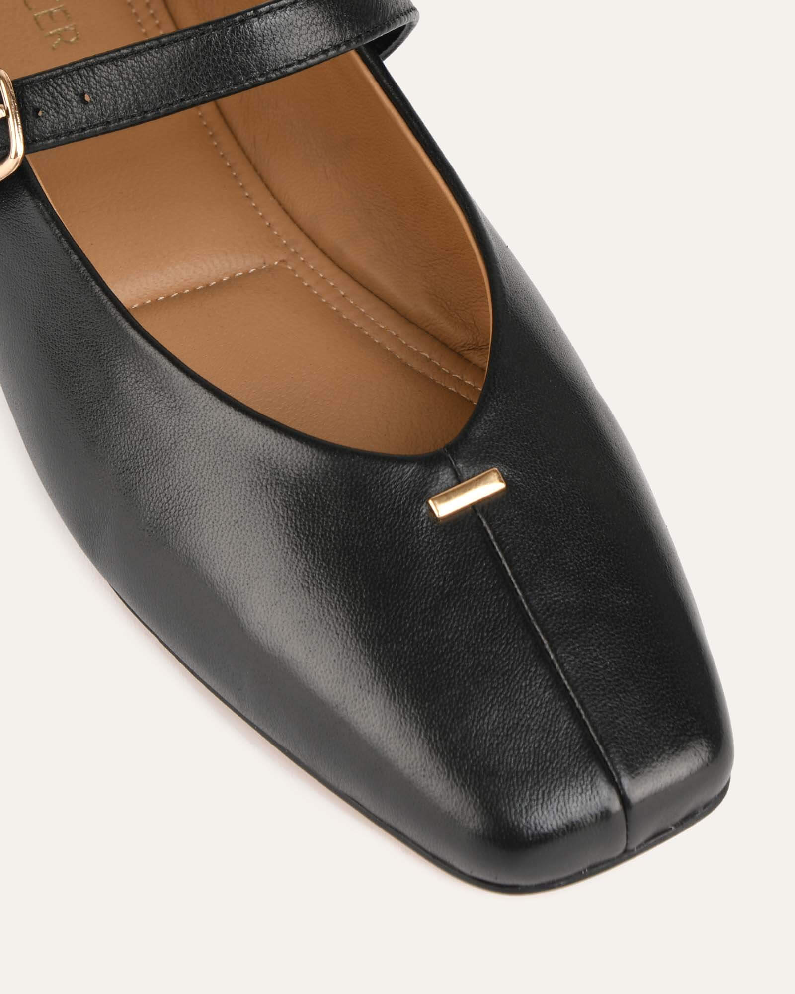 APRIL CASUAL FLATS BLACK LEATHER - Image 4