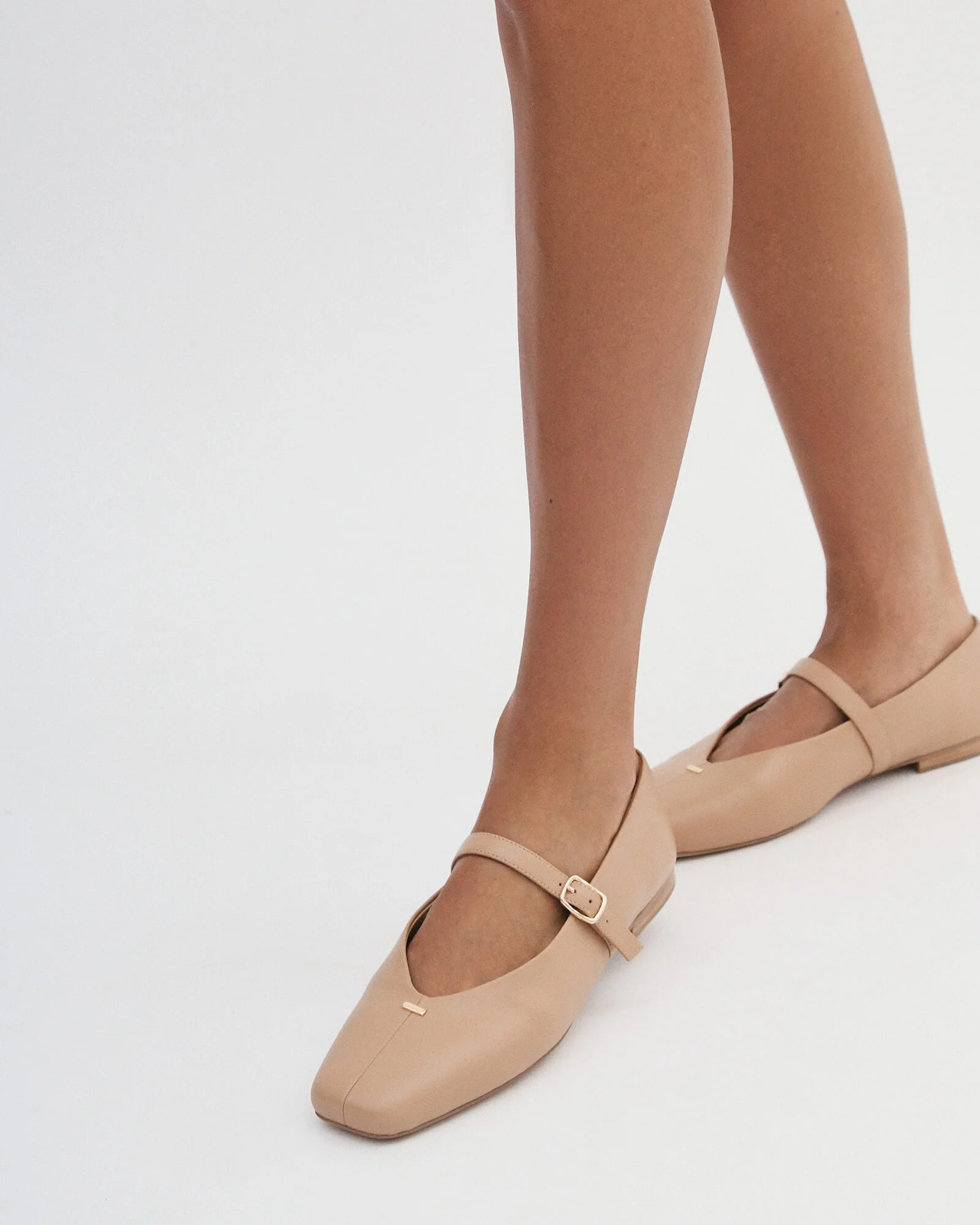 APRIL CASUAL FLATS TAN LEATHER - Image 8