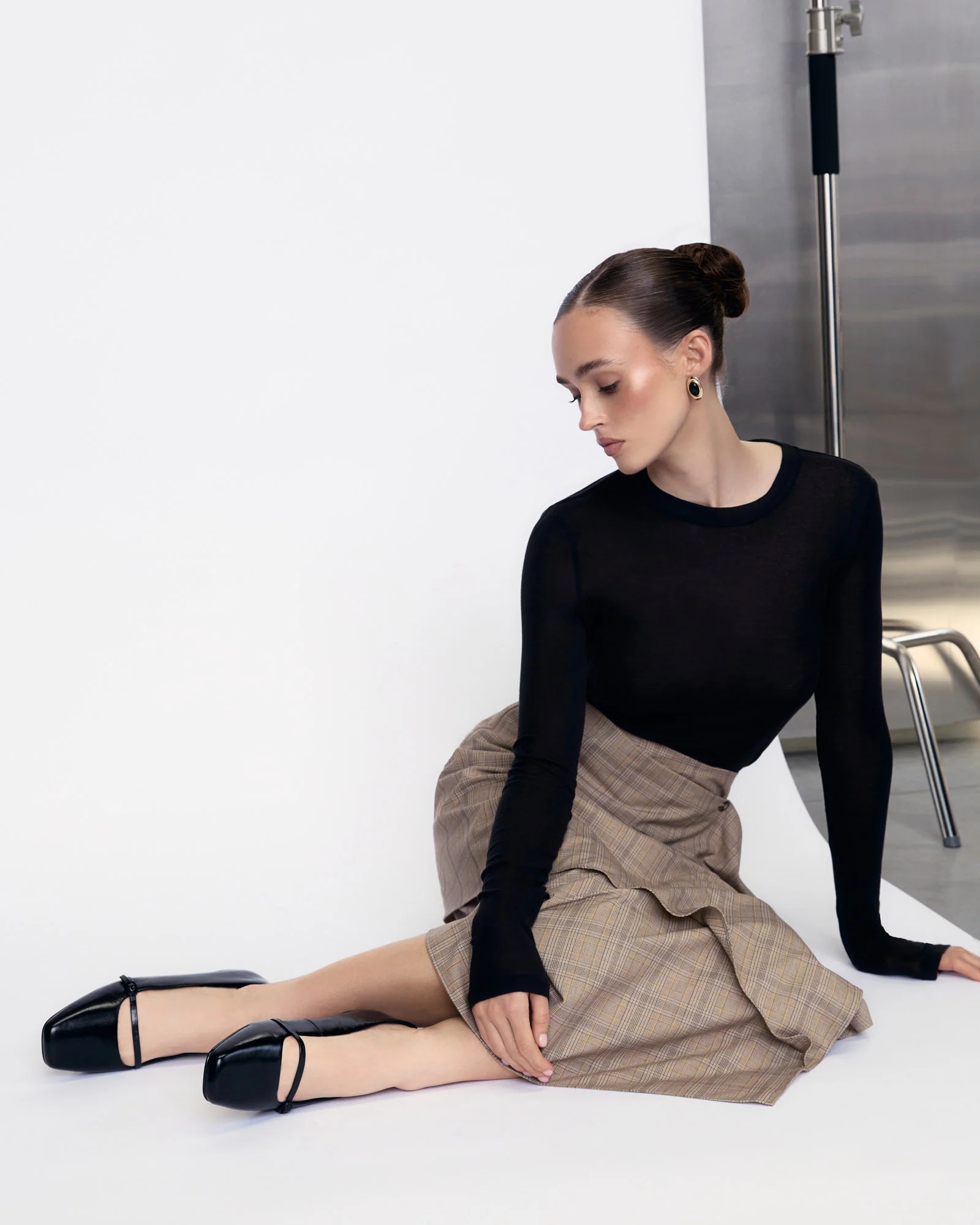 ARDEN DRESS FLATS BLACK LEATHER - Image 7