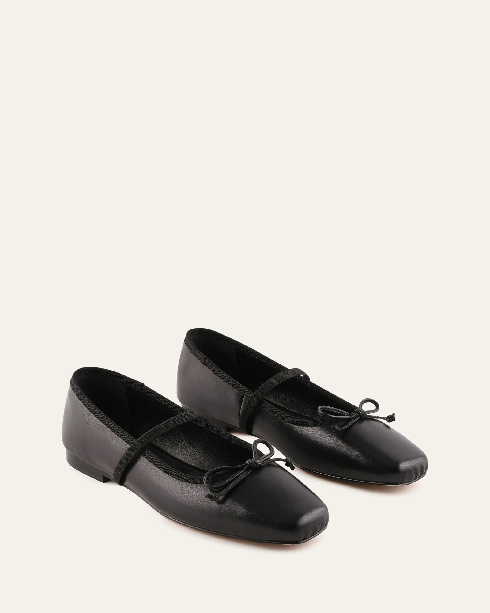 ASHA DRESS FLATS BLACK LEATHER - Image 3