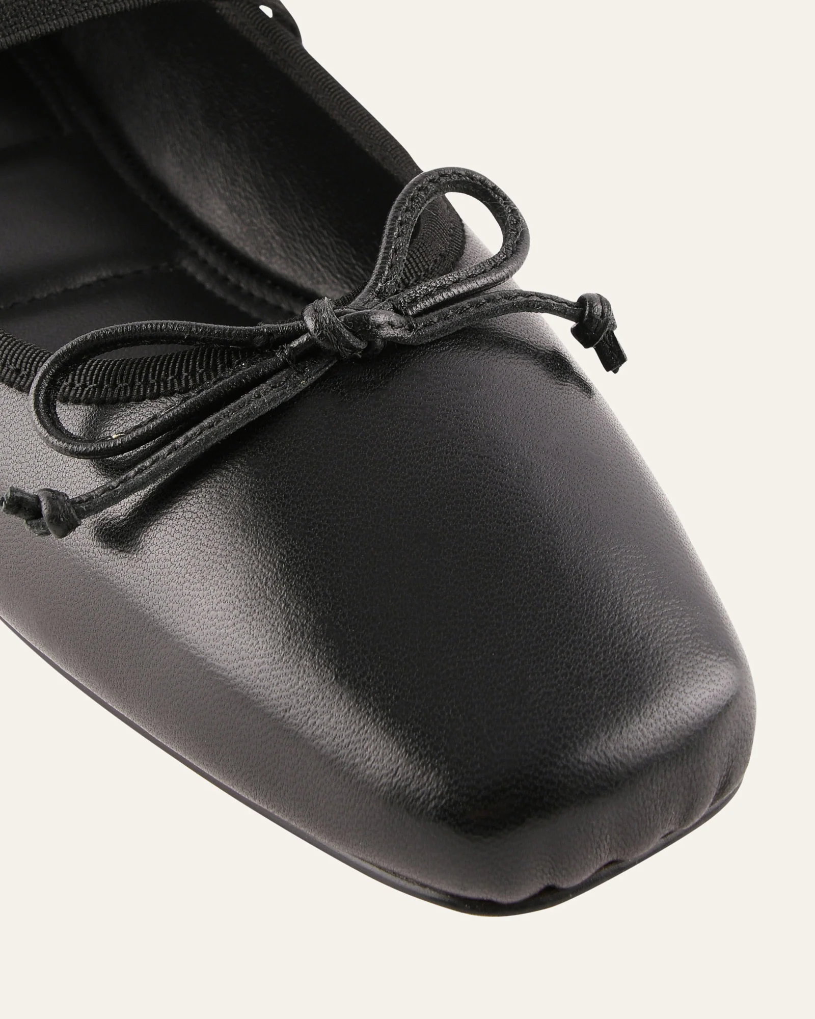 ASHA DRESS FLATS BLACK LEATHER - Image 4