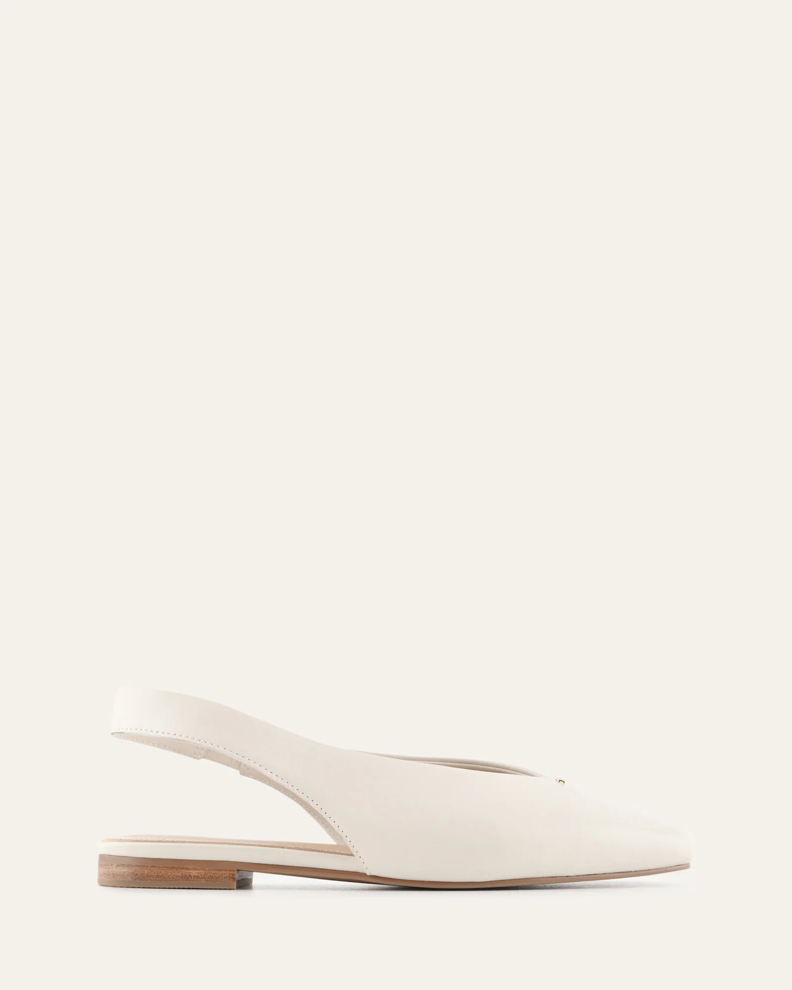 ASHLEE DRESS FLATS OFF WHITE LEATHER