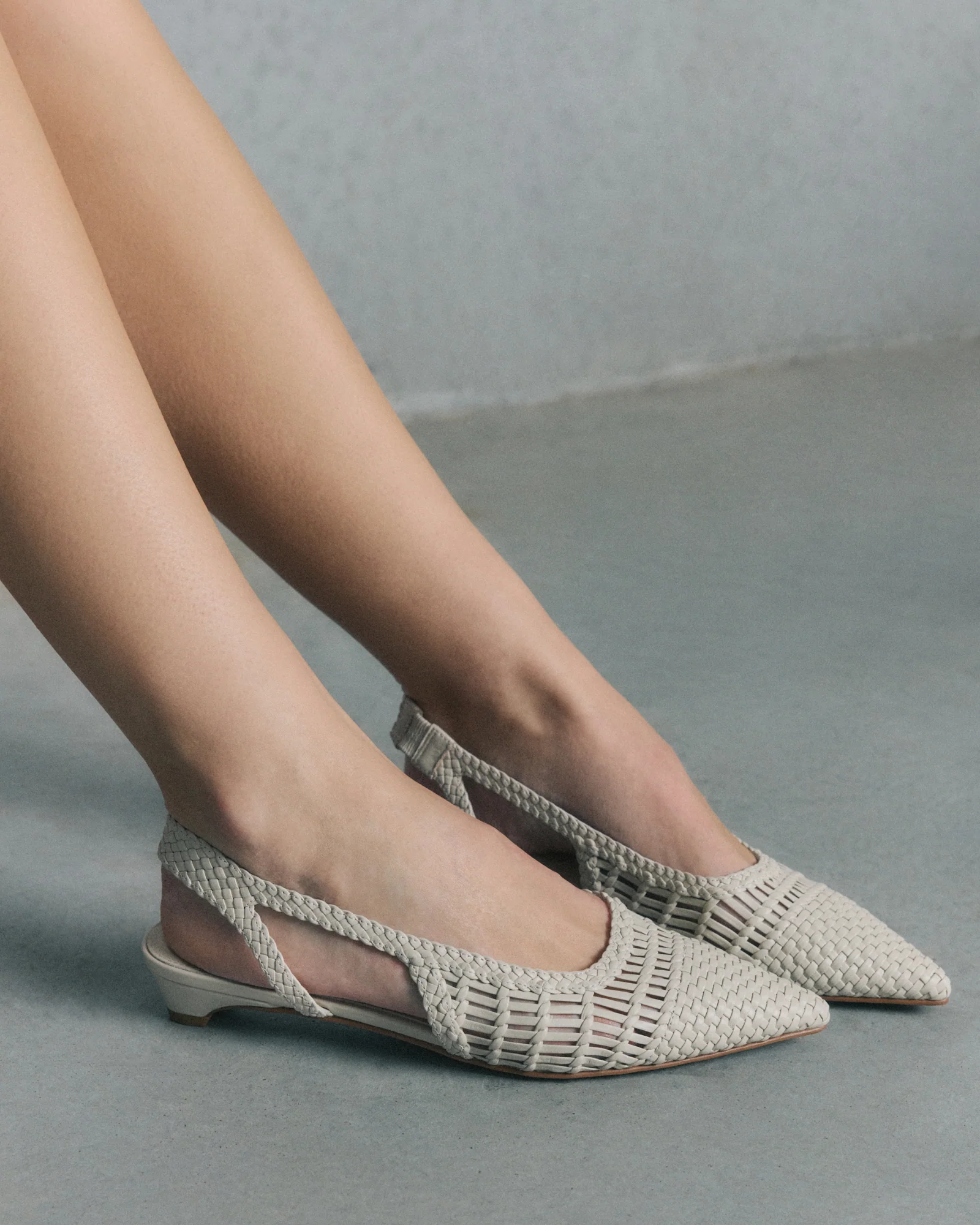 AUBREY DRESS FLATS OFF WHITE LEATHER - Image 2