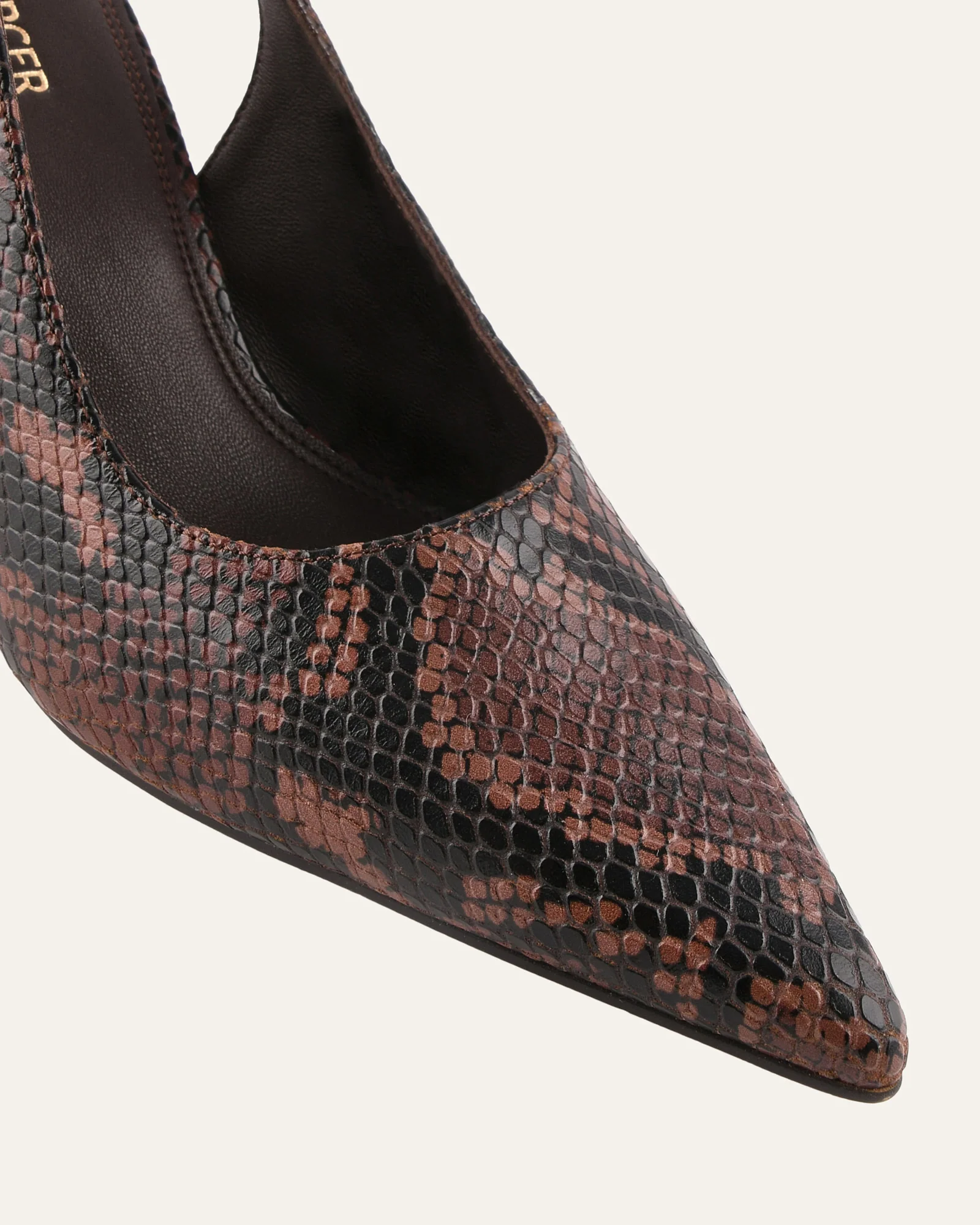 AVA HIGH HEELS DARK SNAKE PRINT LEATHER - Image 3