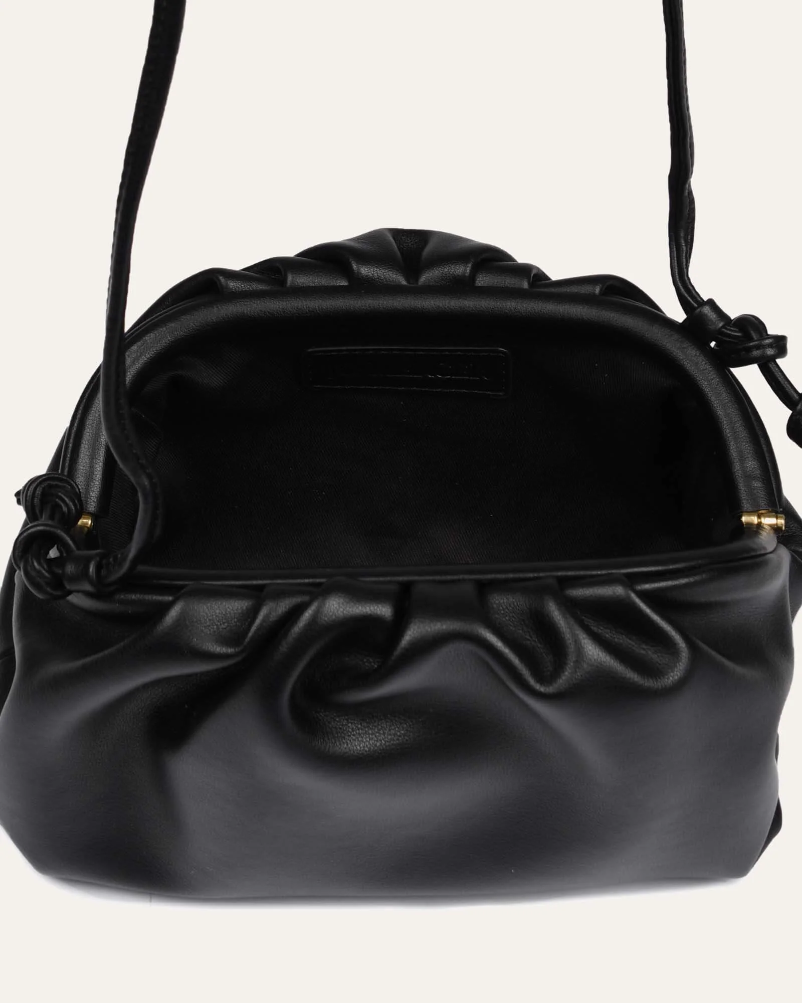BAMBIE CROSS BODY BAG BLACK LEATHER - Image 4