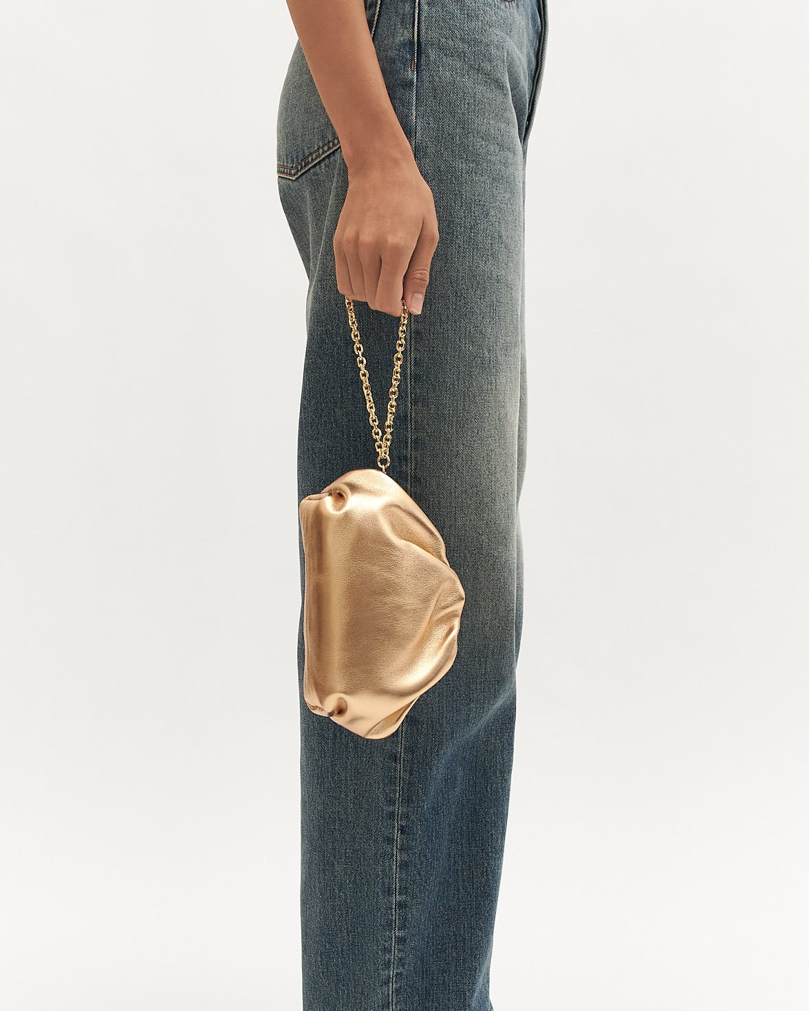 BAMBINI CLUTCH BAG GOLD LEATHER - Image 7