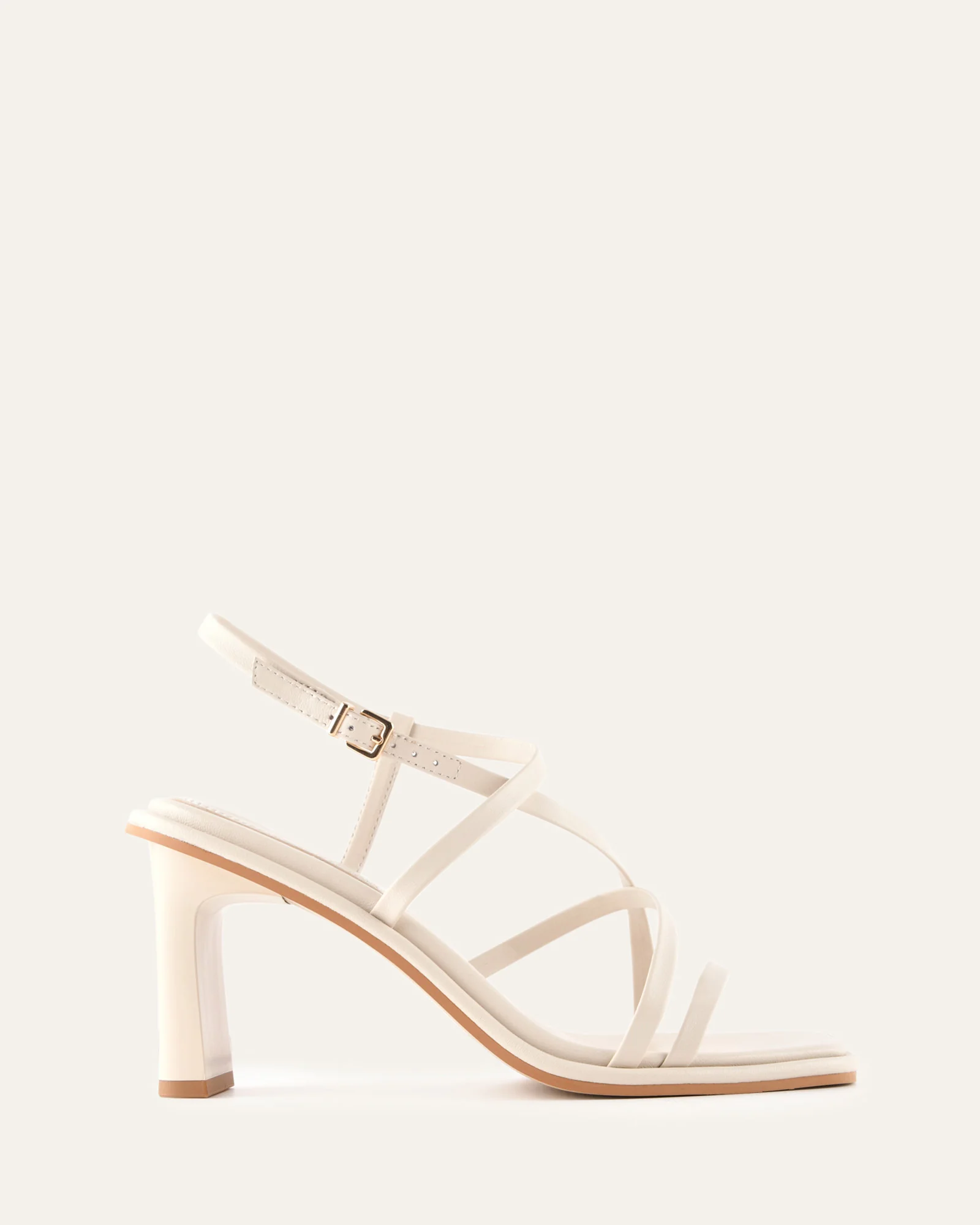 BASK HIGH HEEL SANDALS OFF WHITE LEATHER
