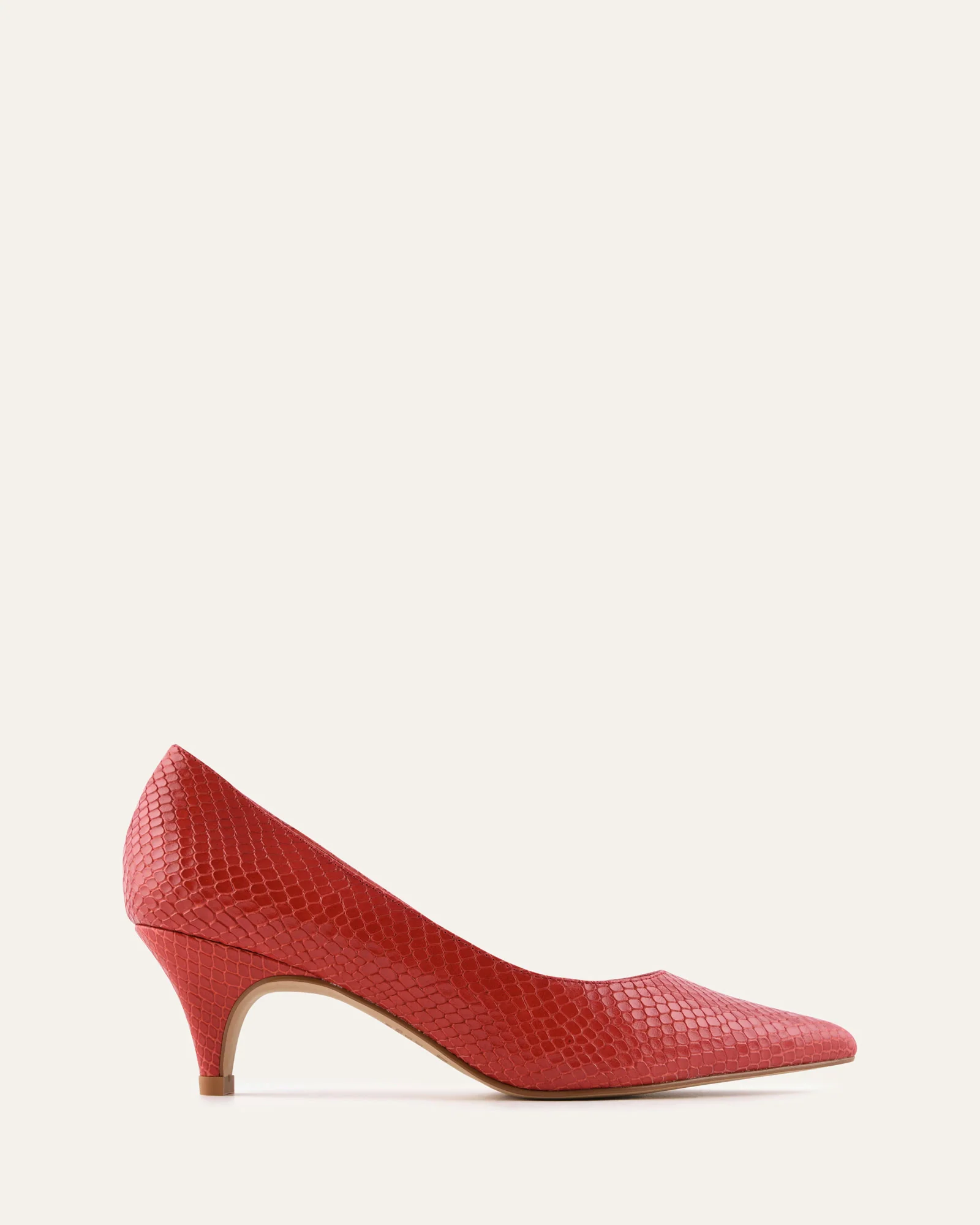 BLAIR LOW HEELS CHILLI SNAKE PRINT LEATHER