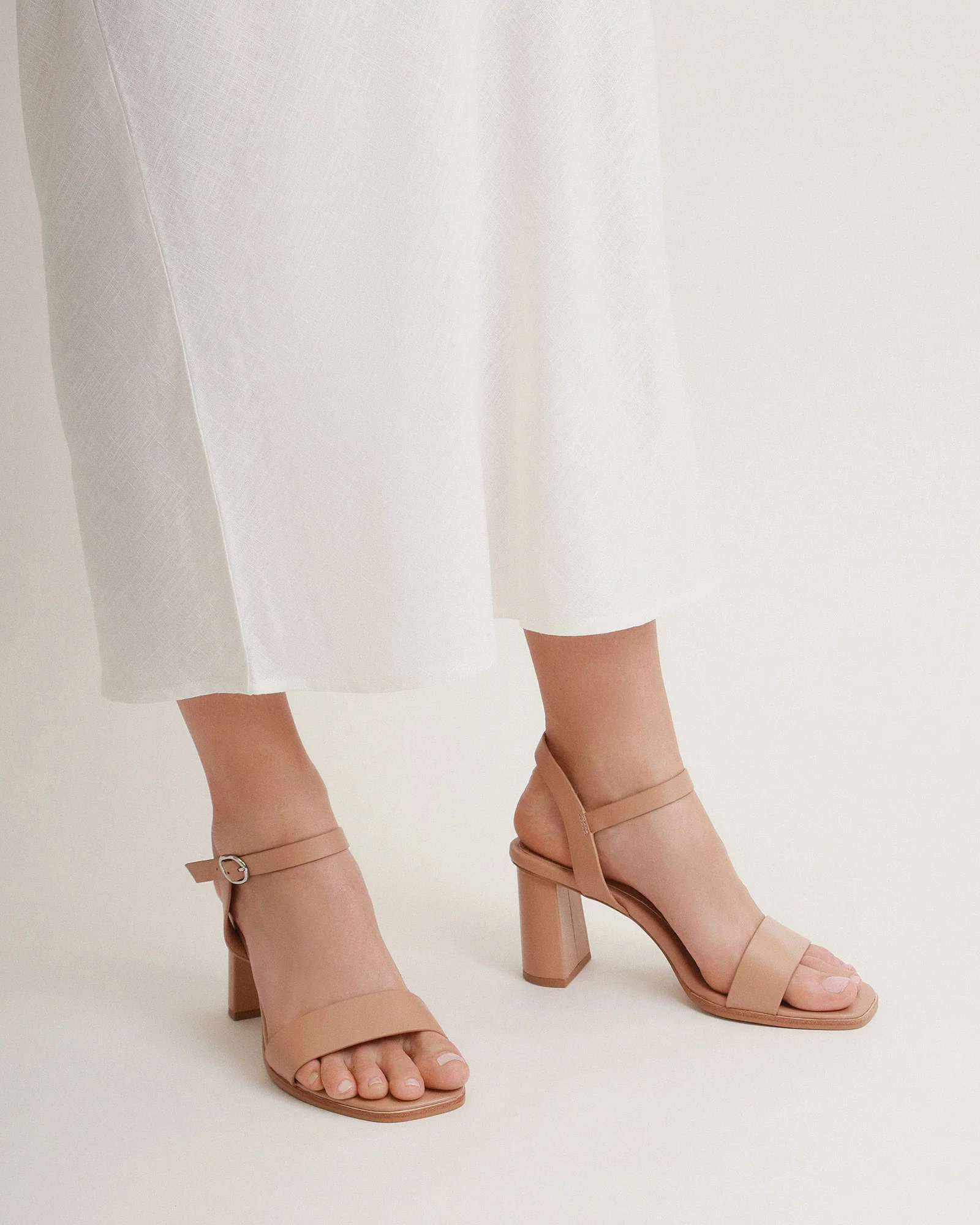 CALAIS HIGH HEEL SANDALS BEIGE LEATHER - Image 7