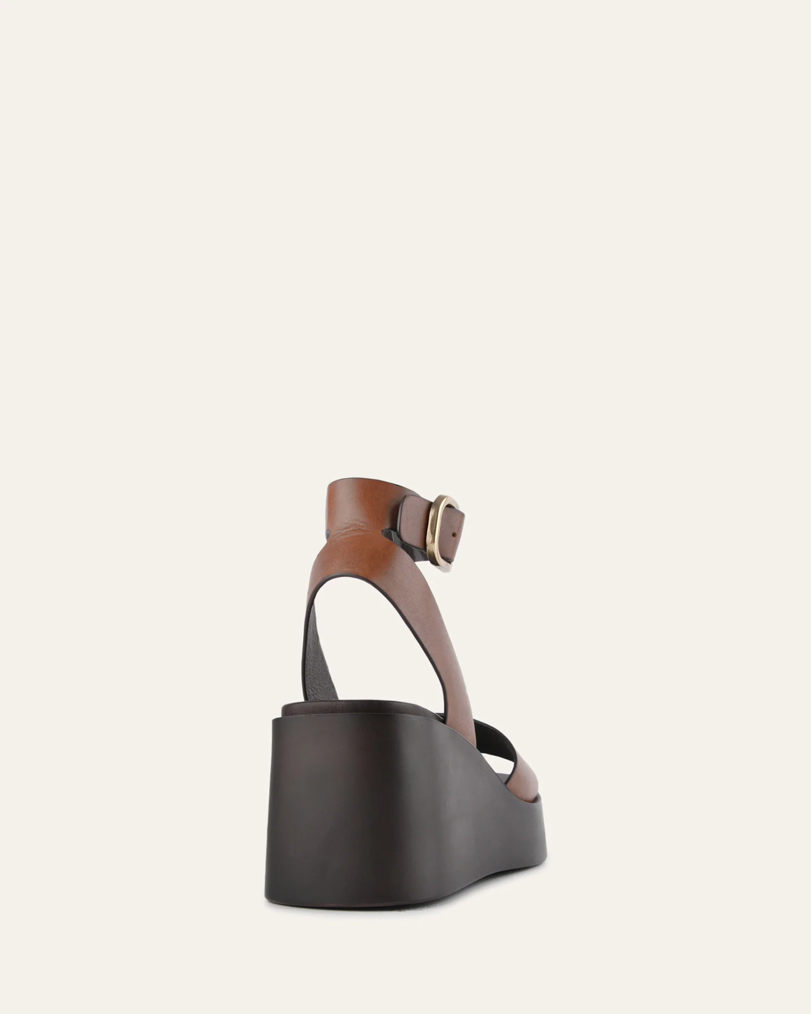 CASSIE MID WEDGE SANDALS BRANDY LEATHER - Image 5