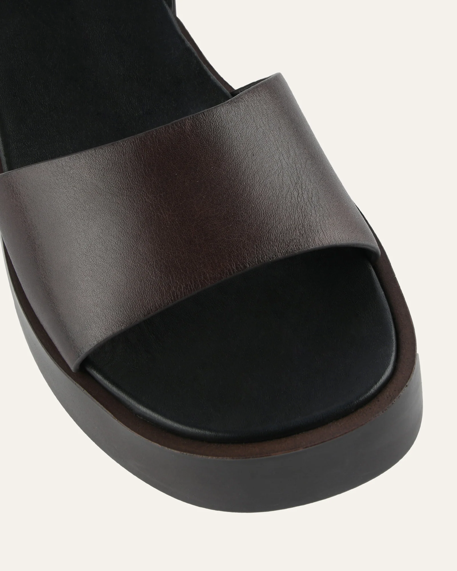 CASSIE MID WEDGE SANDALS CHESTNUT LEATHER - Image 4