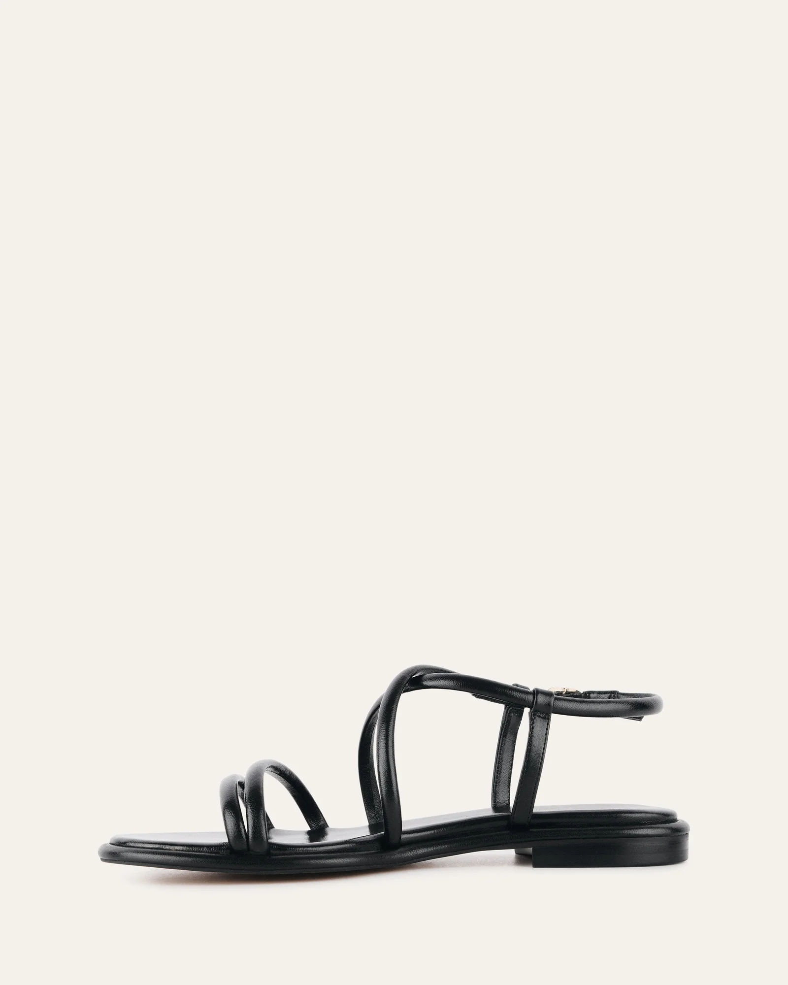 CATALINA FLAT SANDALS BLACK LEATHER - Image 6