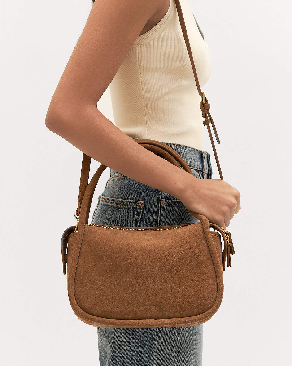 CHASE CROSSBODY BAG BISCUIT SUEDE - Image 2