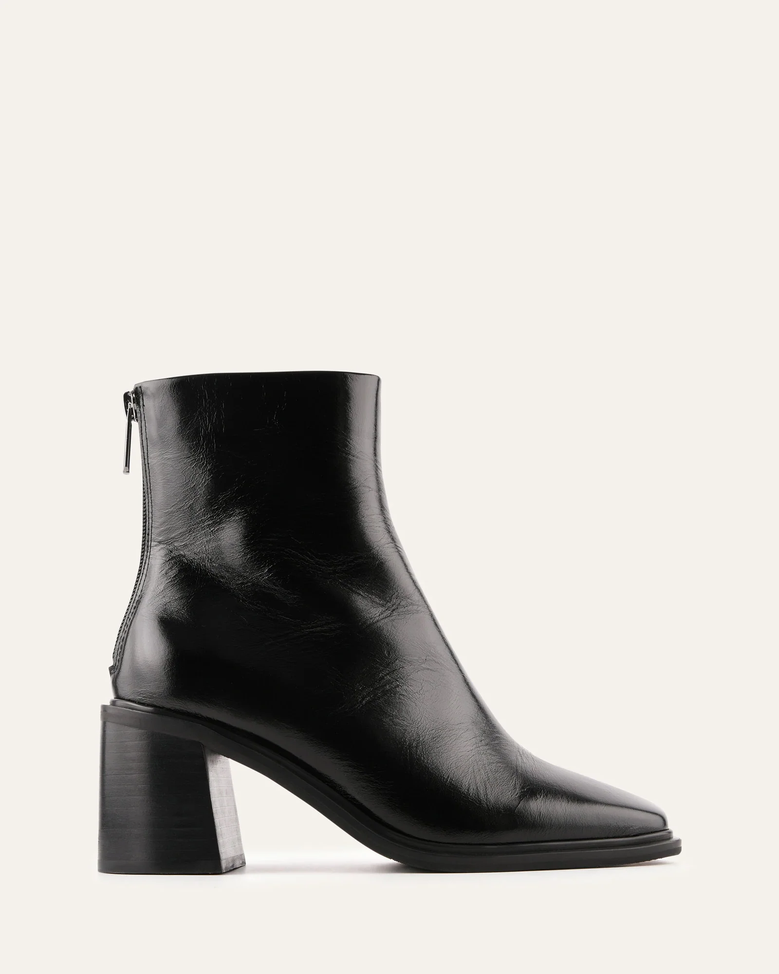 COLBY MID ANKLE BOOTS BLACK LEATHER