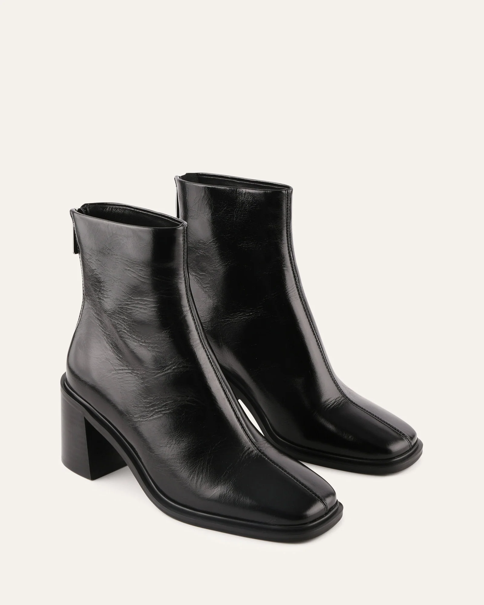 COLBY MID ANKLE BOOTS BLACK LEATHER - Image 3