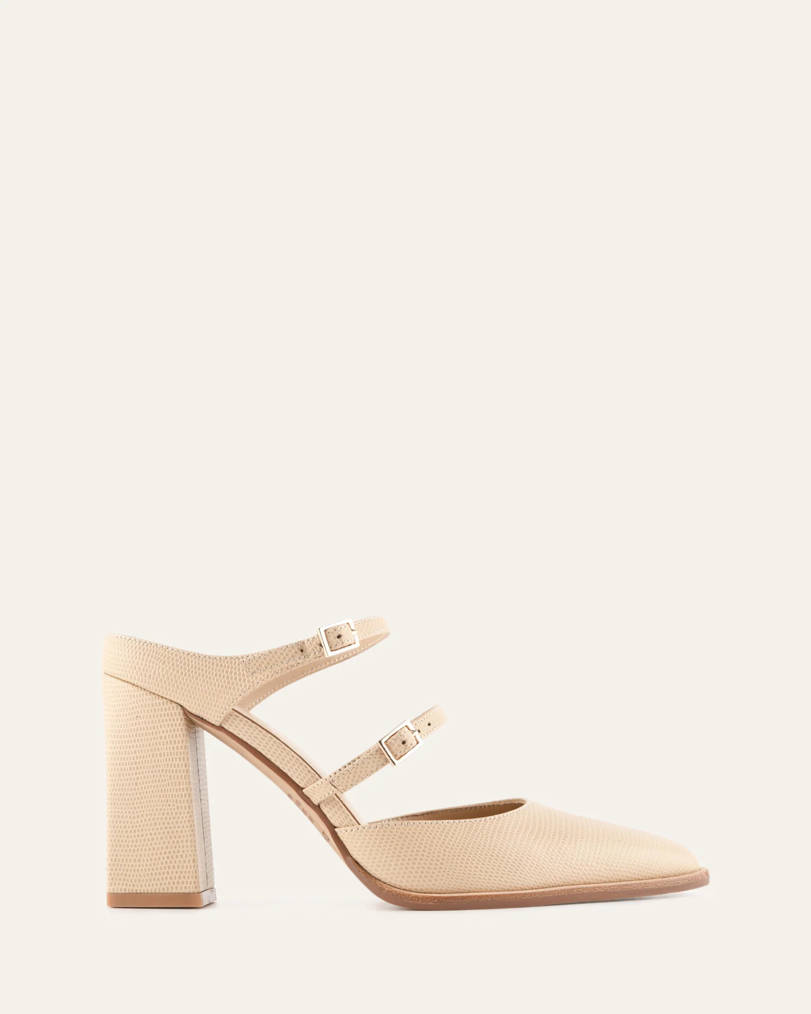 COMET HIGH HEELS BEIGE LIZARD PRINT