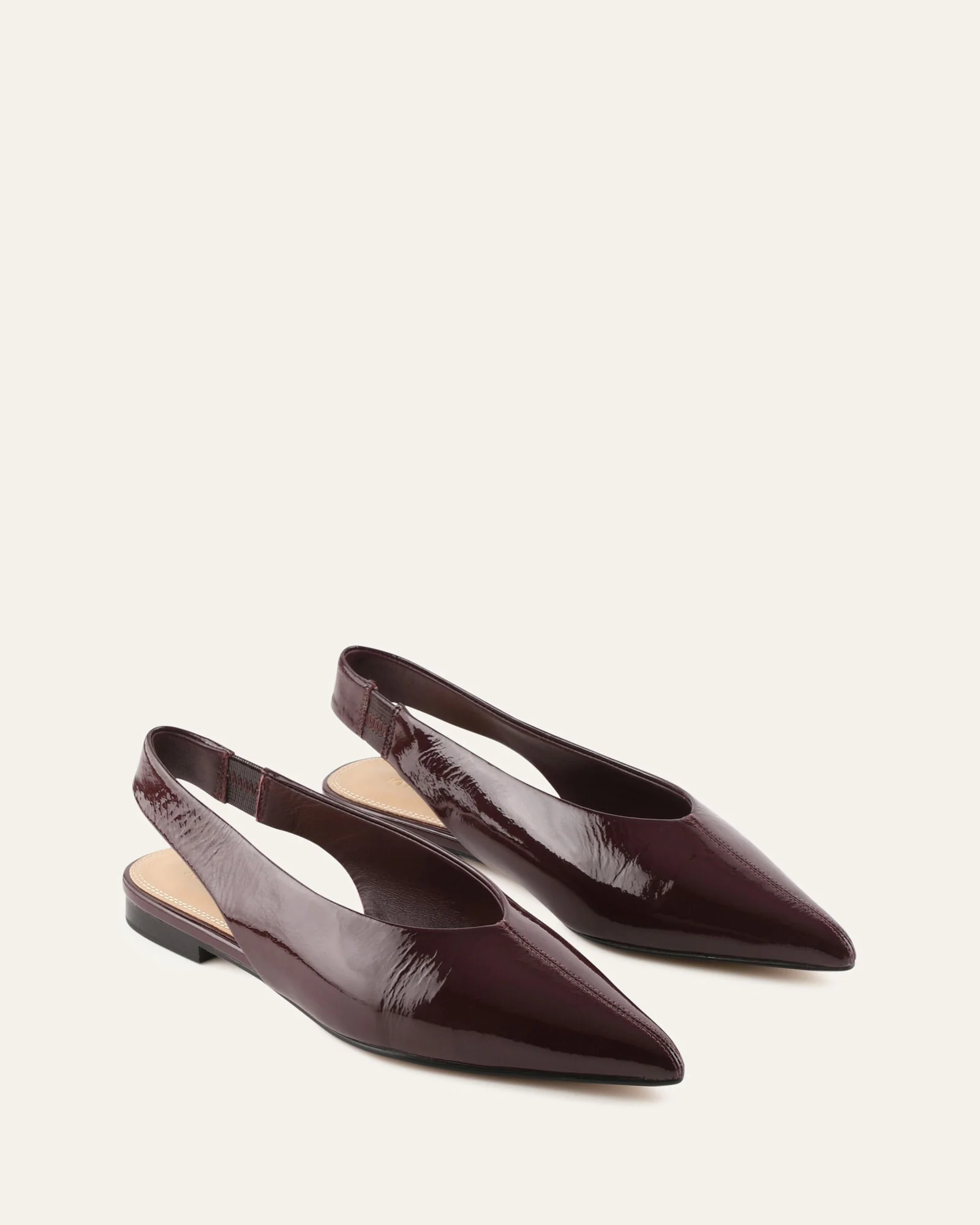 DAPHNE DRESS FLATS MERLOT CRINKLE PATENT - Image 2