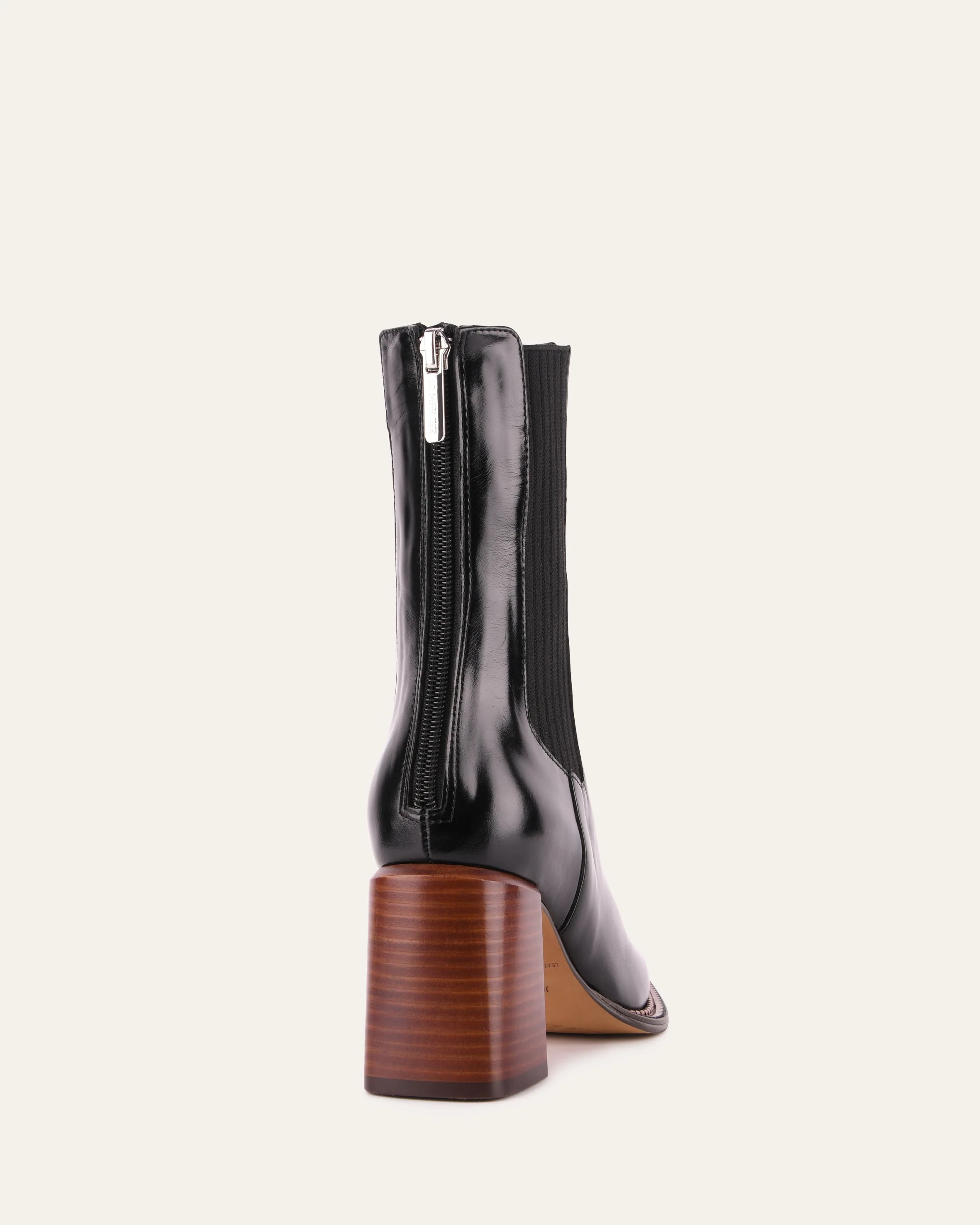 DEVINA MID ANKLE BOOTS BLACK LEATHER - Image 5