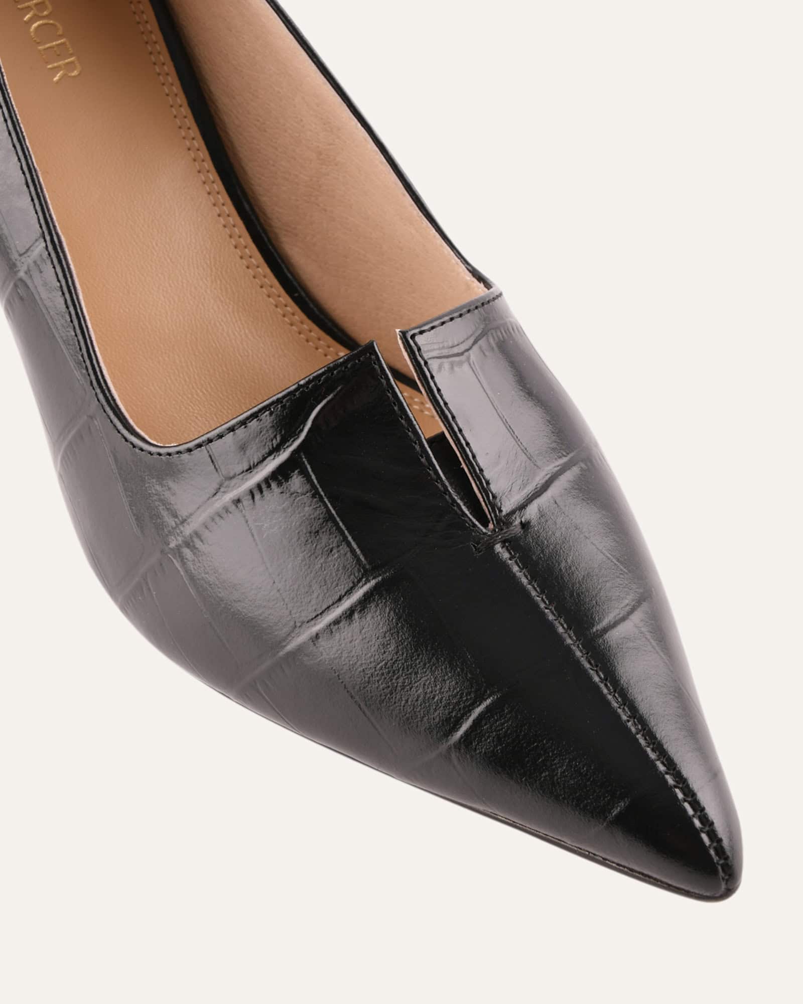 DOMINIQUE HIGH HEELS BLACK CROC - Image 4