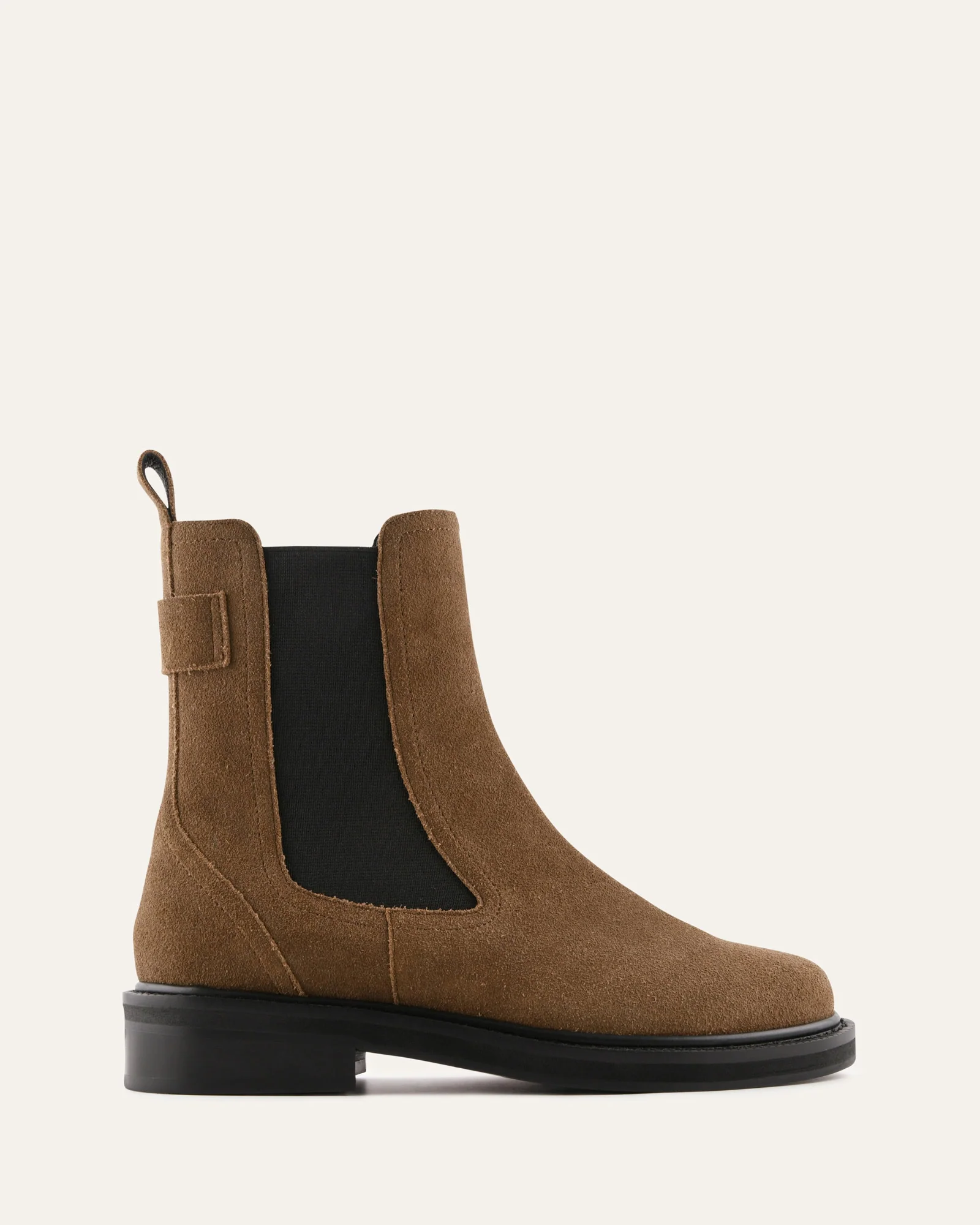 DORIAN FLAT ANKLE BOOTS BARK SUEDE