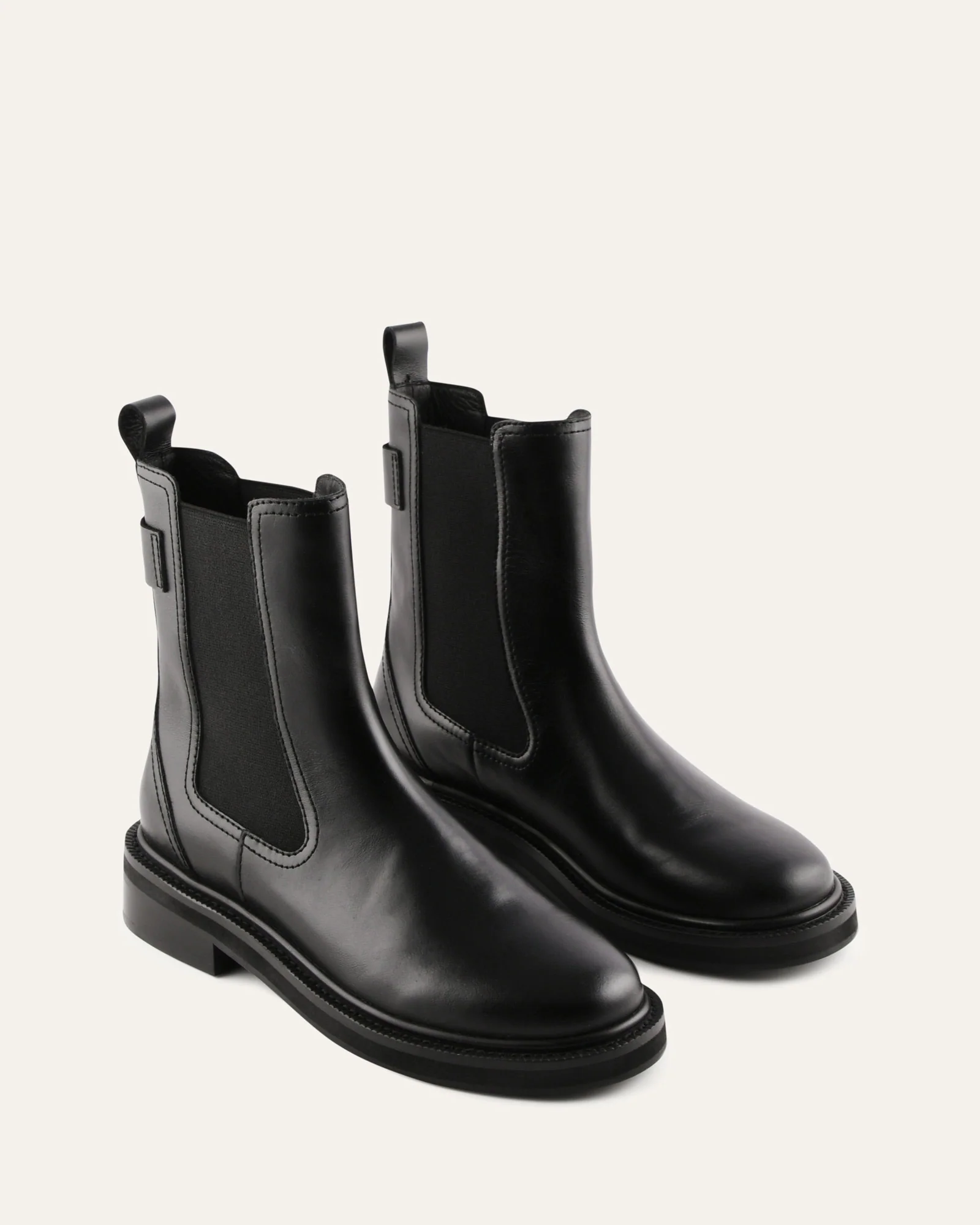DORIAN FLAT ANKLE BOOTS BLACK LEATHER - Image 3