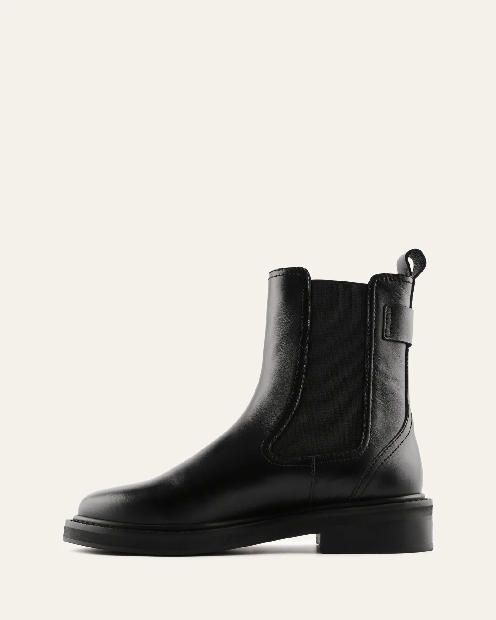 DORIAN FLAT ANKLE BOOTS BLACK LEATHER - Image 6