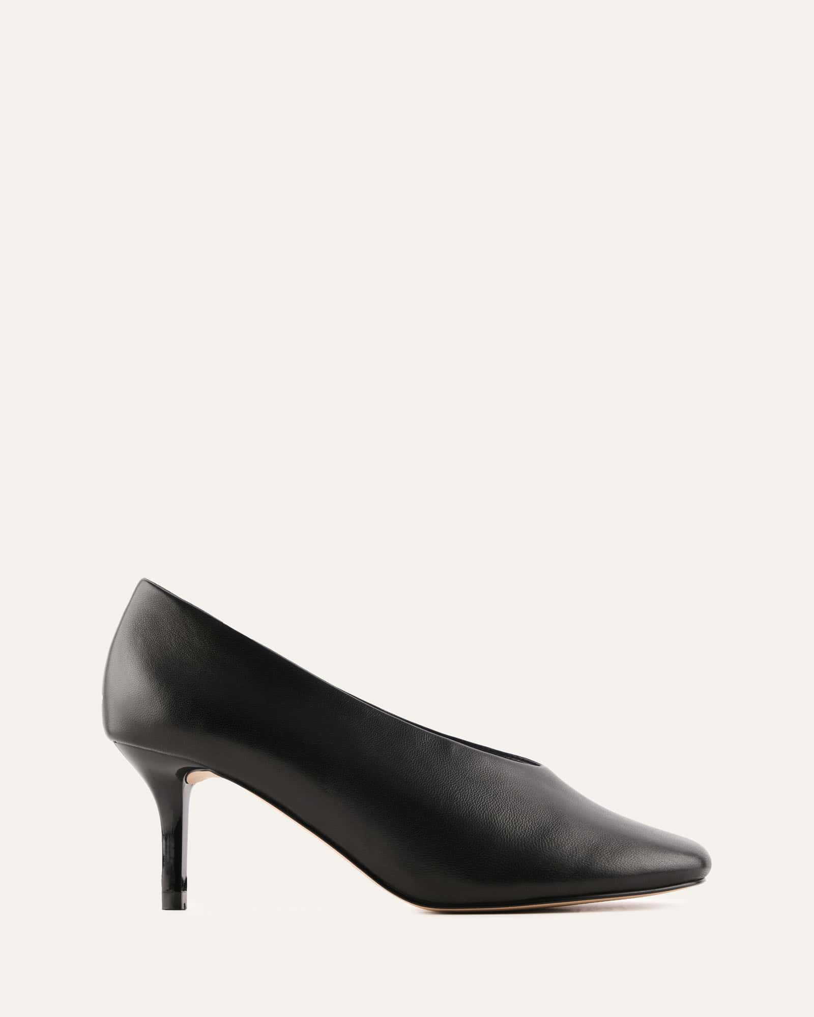 ELLA MID HEELS BLACK LEATHER