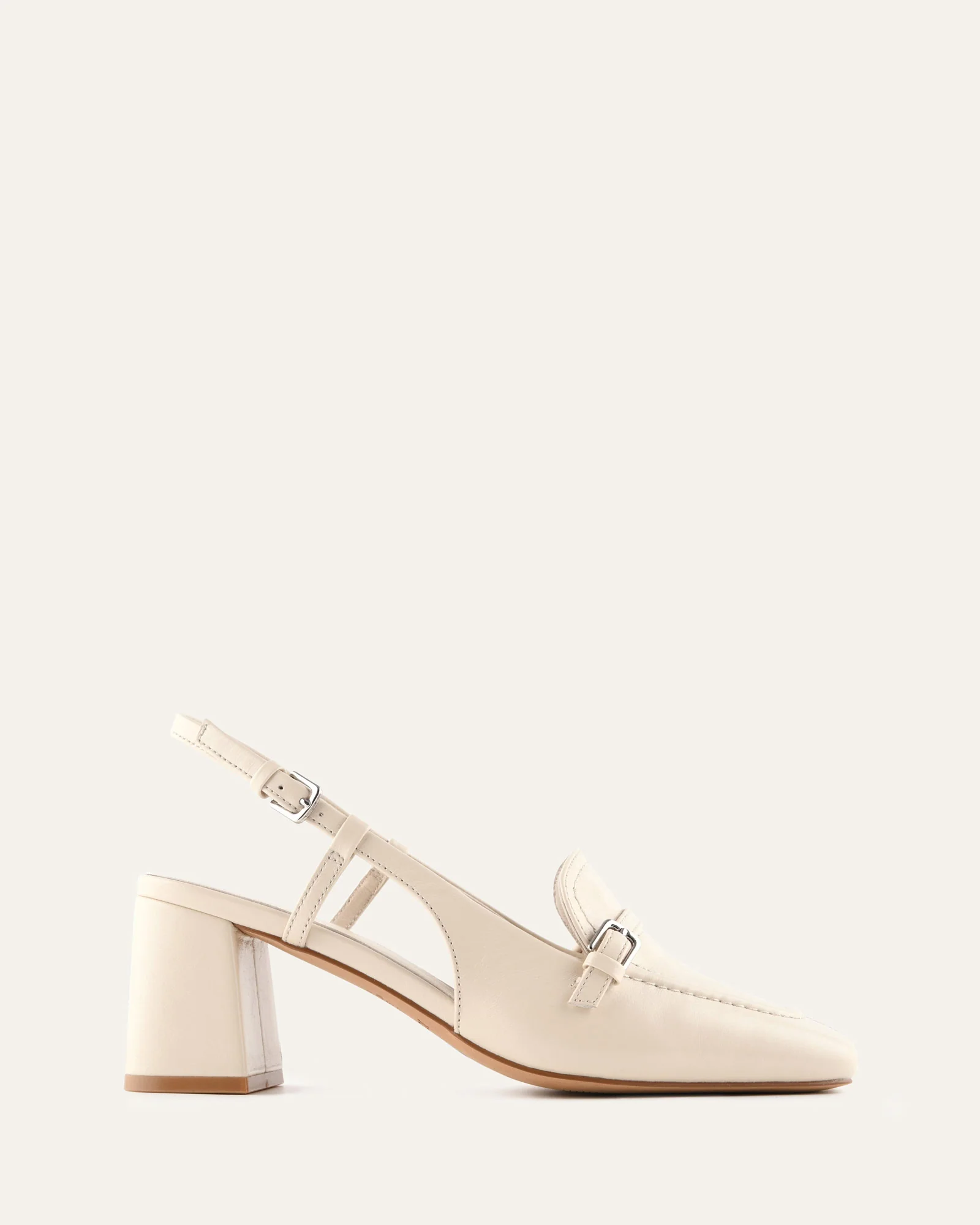 ELLERY MID HEELS OFF WHITE LEATHER
