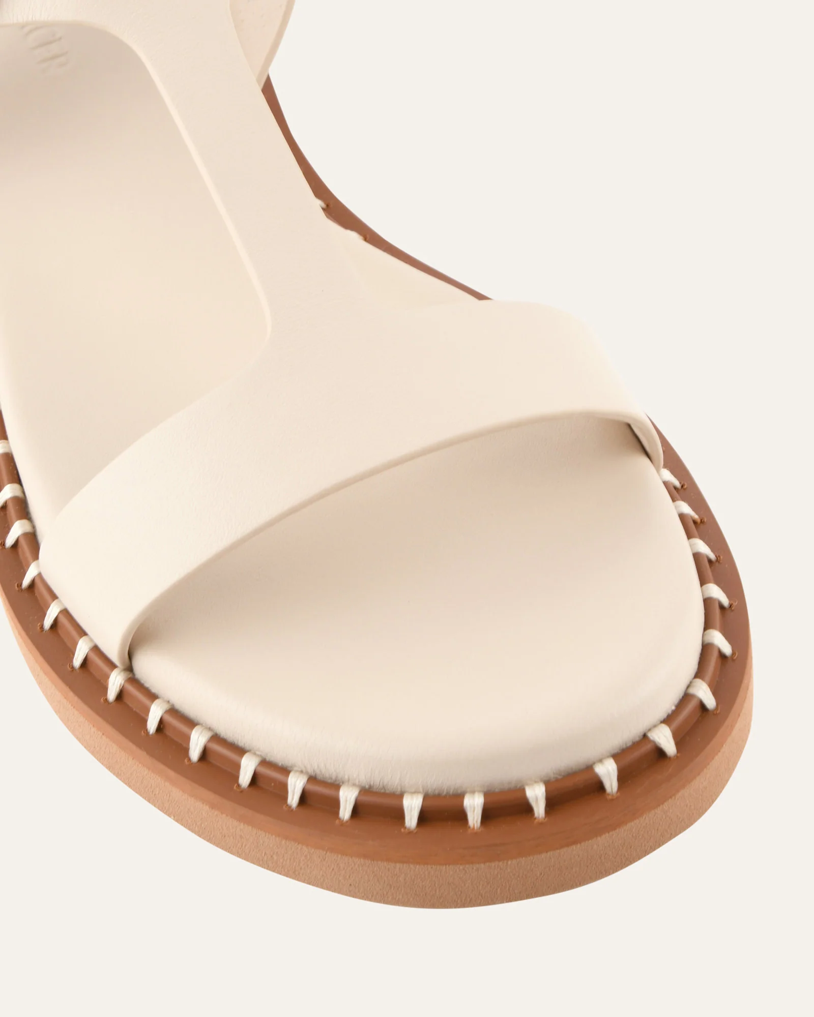 ELODIE FLAT SANDALS OFF WHITE LEATHER - Image 4