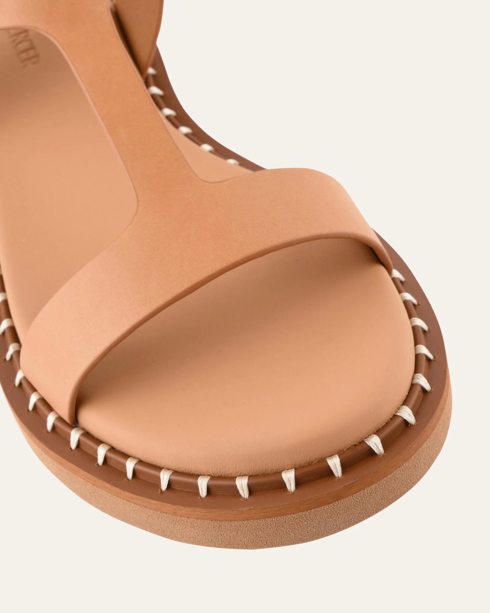 ELODIE FLAT SANDALS TAN LEATHER - Image 4