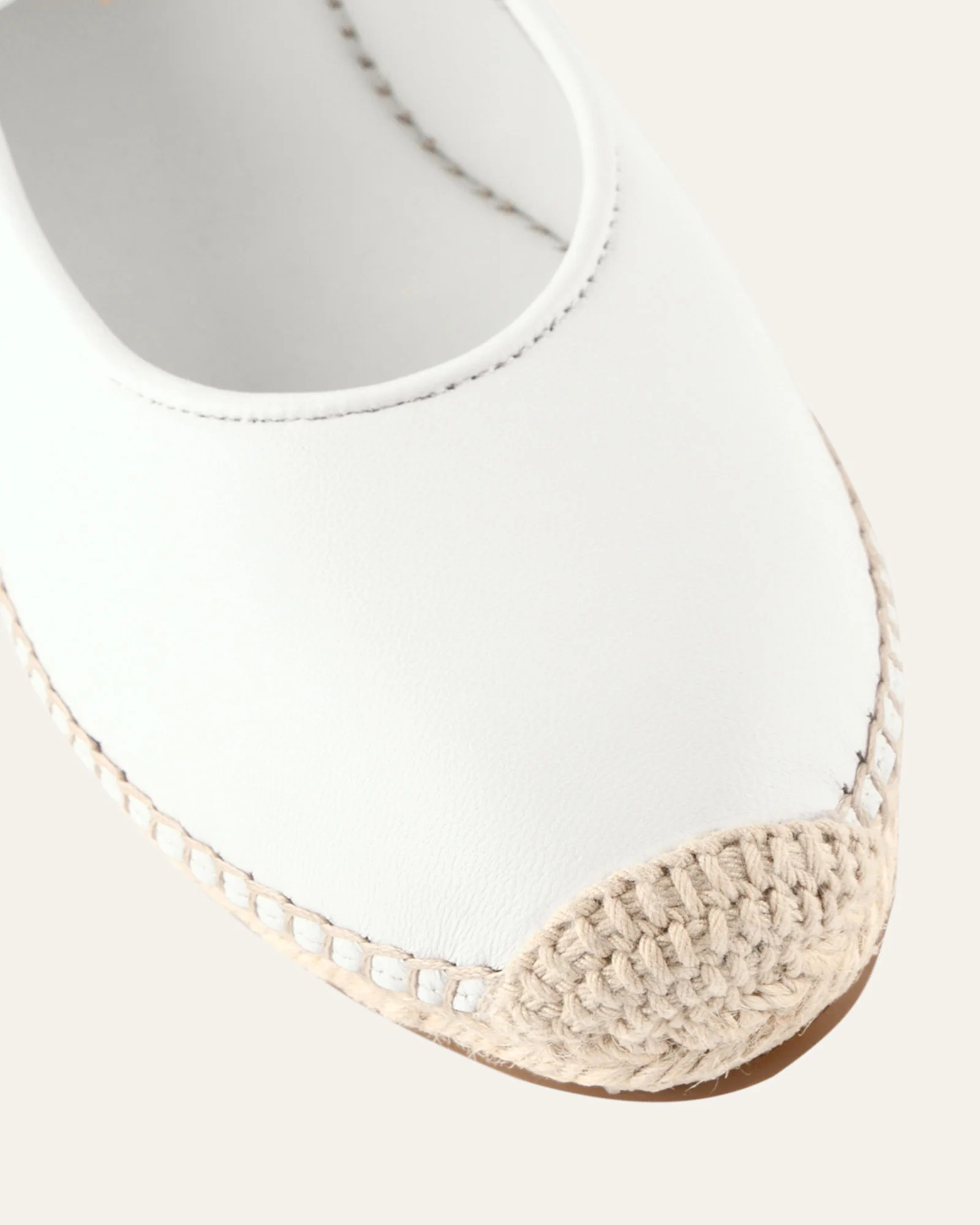 ELSIE FLAT ESPADRILLES WHITE LEATHER - Image 3