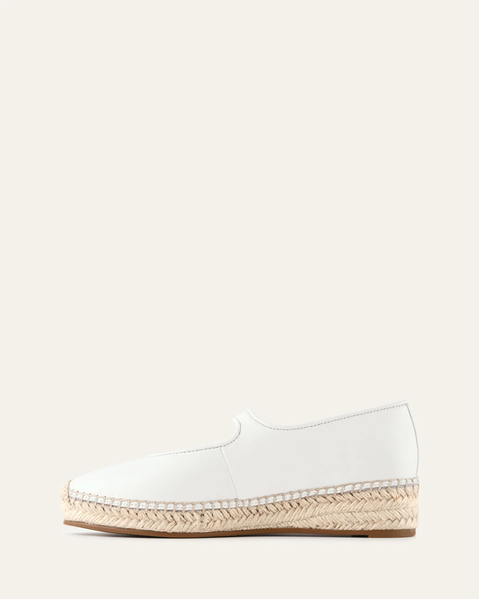 ELSIE FLAT ESPADRILLES WHITE LEATHER - Image 5