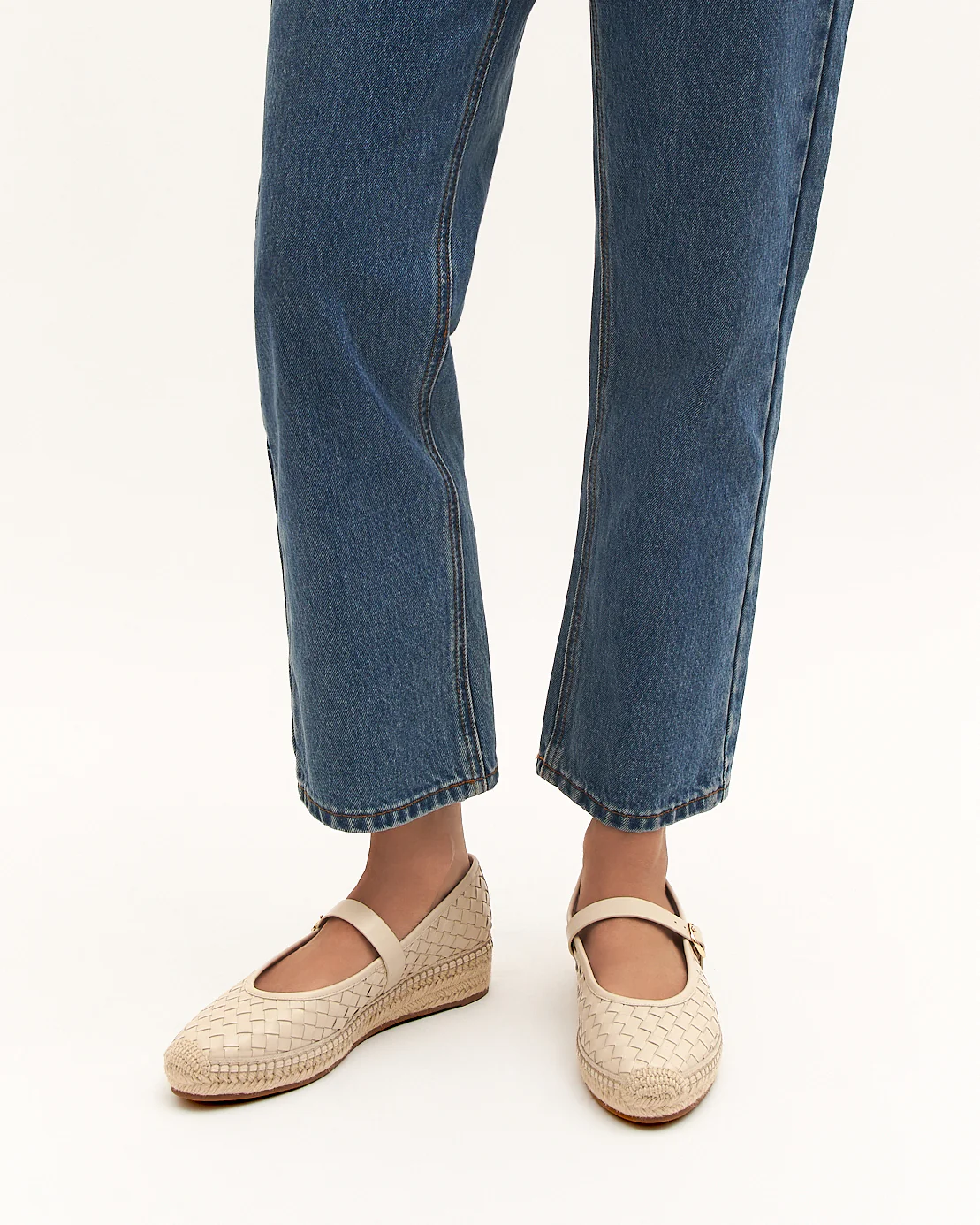 ELSIE WOVEN FLAT ESPADRILLES OFF WHITE LEATHER - Image 2