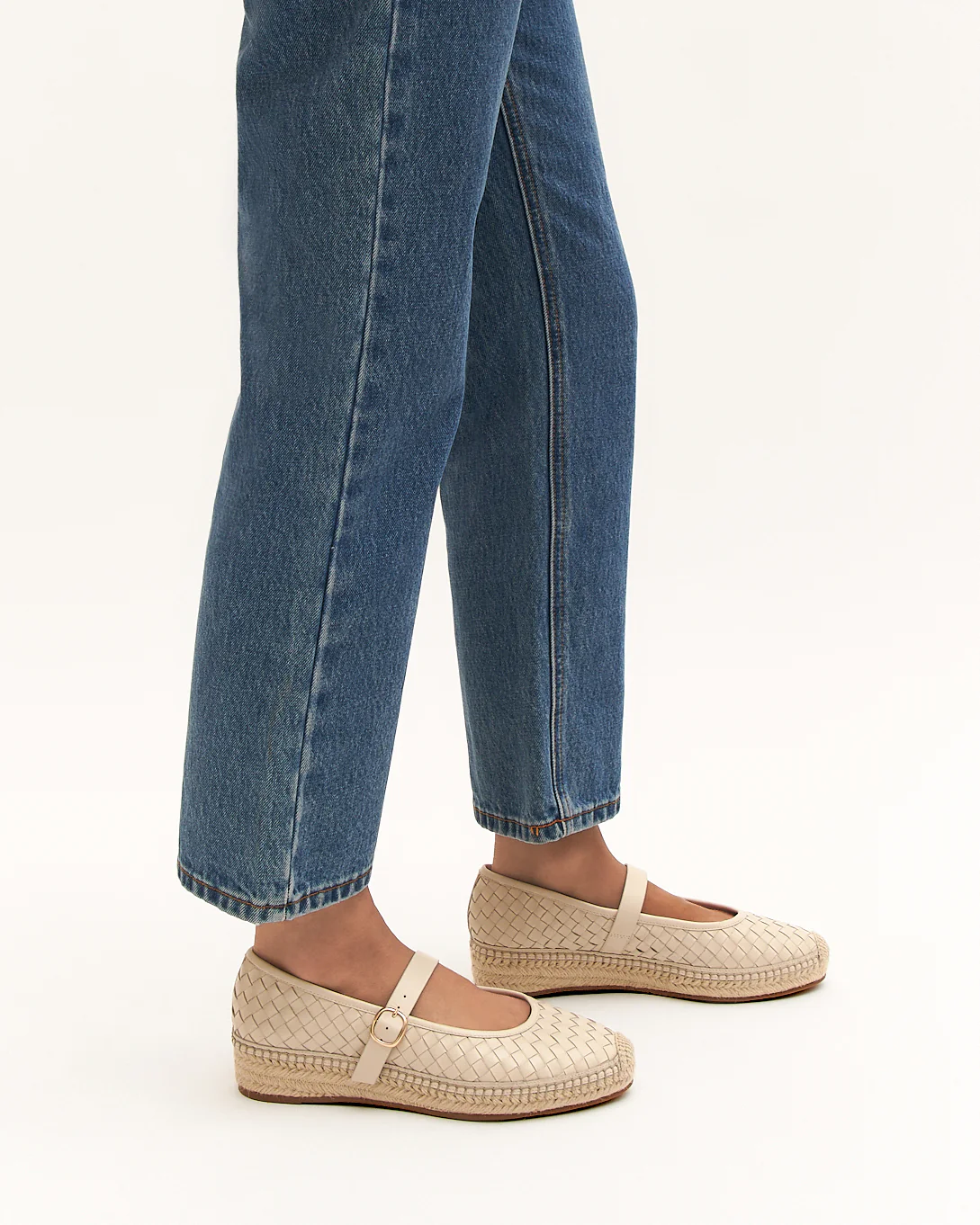 ELSIE WOVEN FLAT ESPADRILLES OFF WHITE LEATHER - Image 7