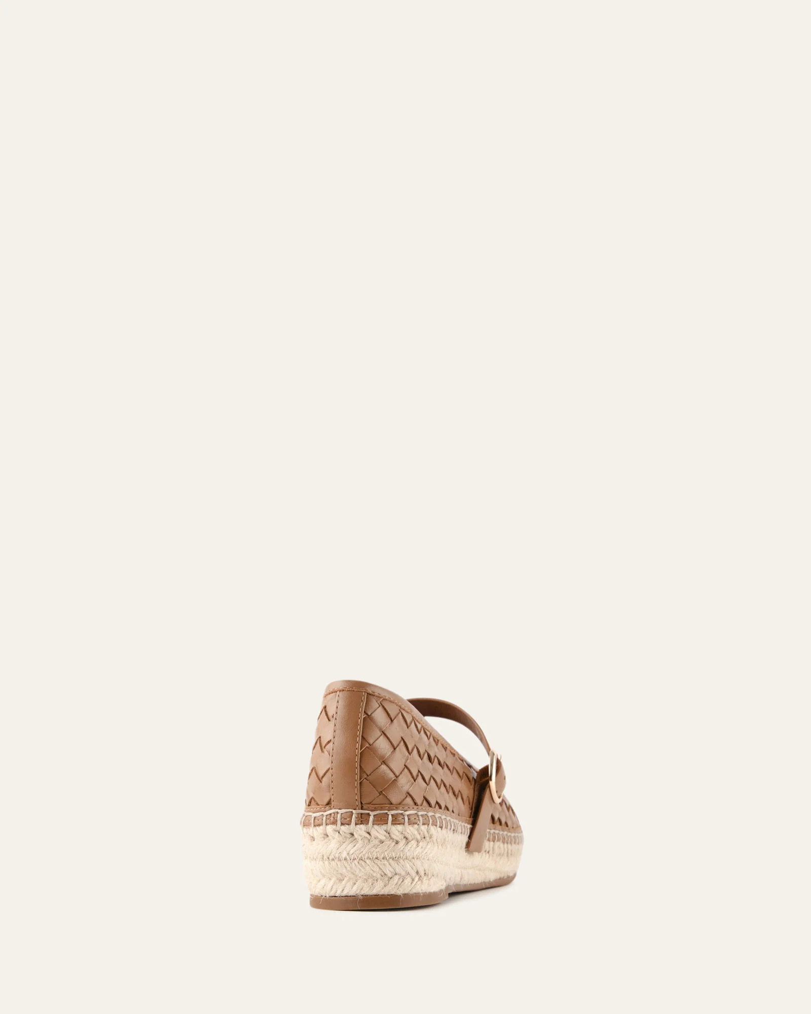 ELSIE WOVEN FLAT ESPADRILLES TAN LEATHER - Image 5
