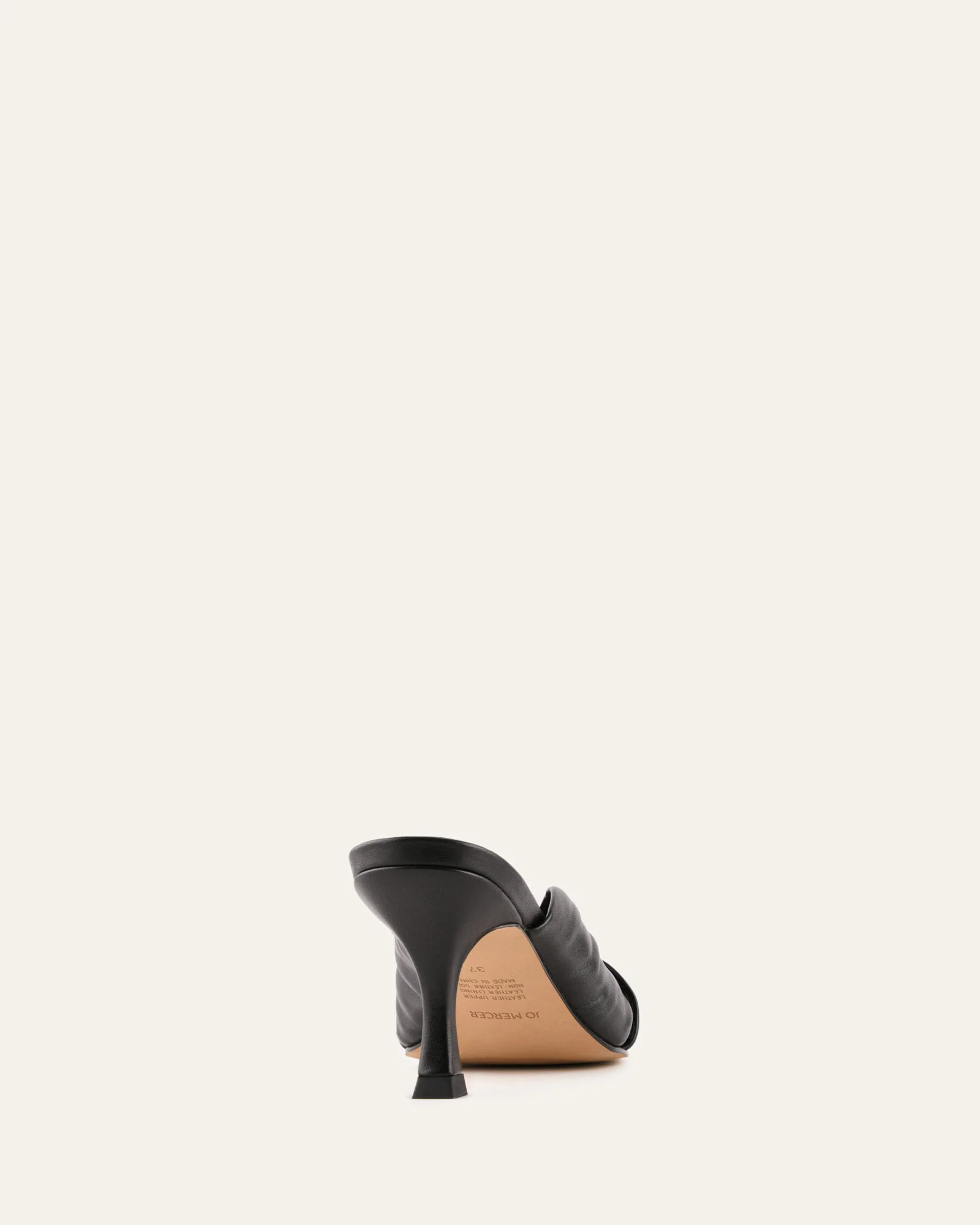 ESSENCE MID HEEL SANDALS BLACK LEATHER - Image 5