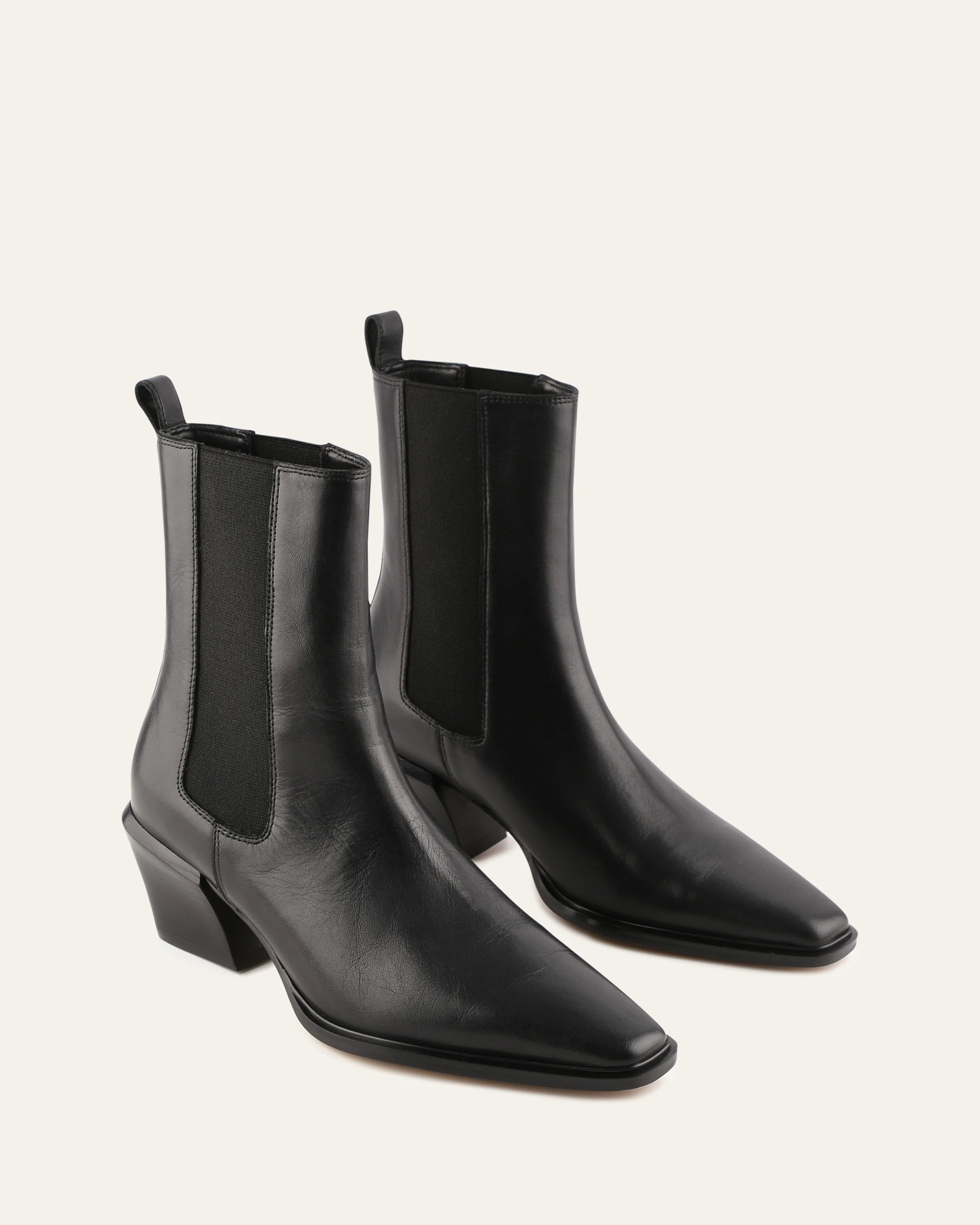 FABLE FLAT ANKLE BOOTS BLACK LEATHER - Image 3