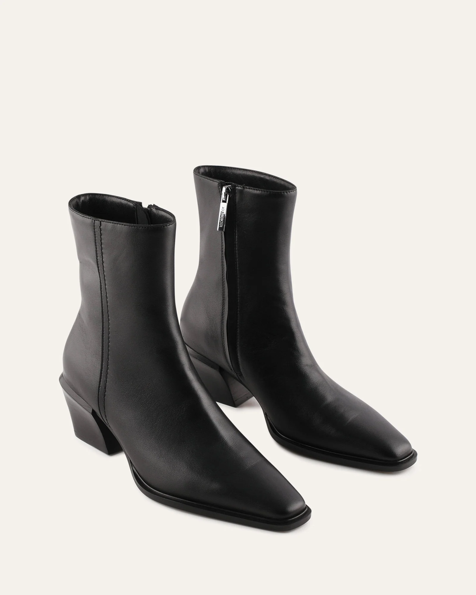 FARROW FLAT ANKLE BOOTS BLACK LEATHER - Image 3