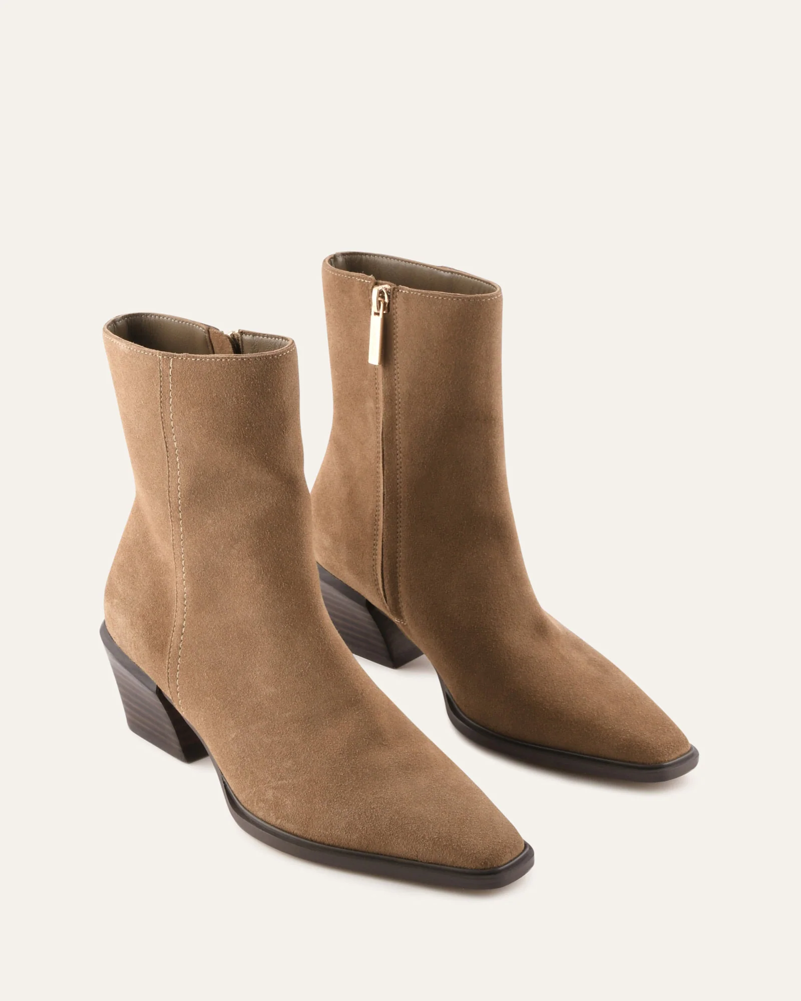 FARROW FLAT ANKLE BOOTS LATTE SUEDE - Image 2