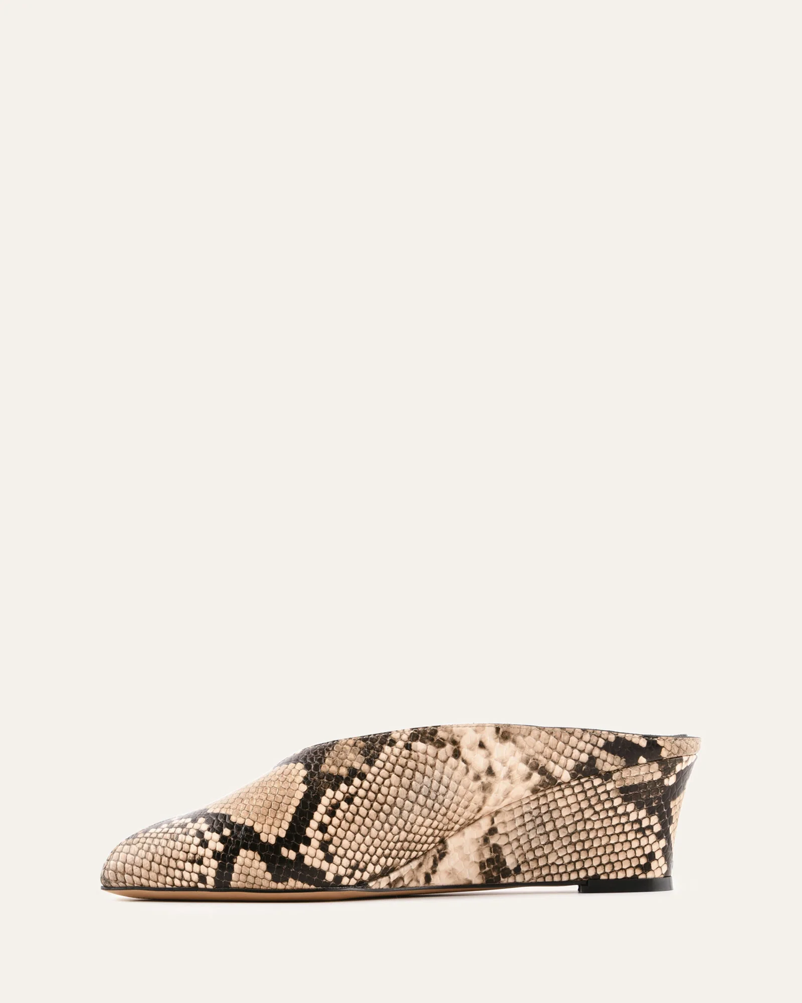FERRIS MID HEEL SANDALS BEIGE SNAKE PRINT LEATHER - Image 6