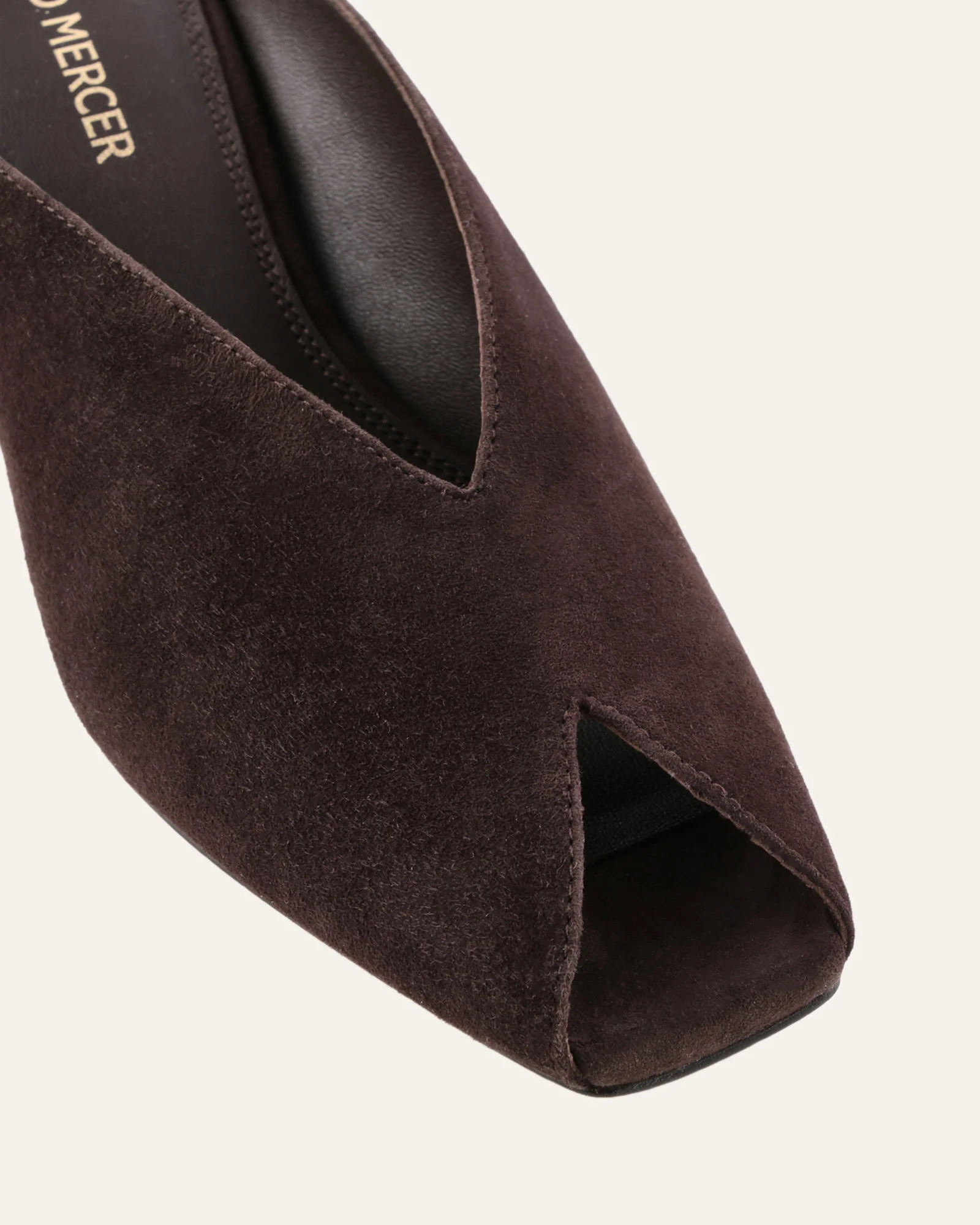 FERRIS MID HEEL SANDALS BITTER CHOC SUEDE - Image 4