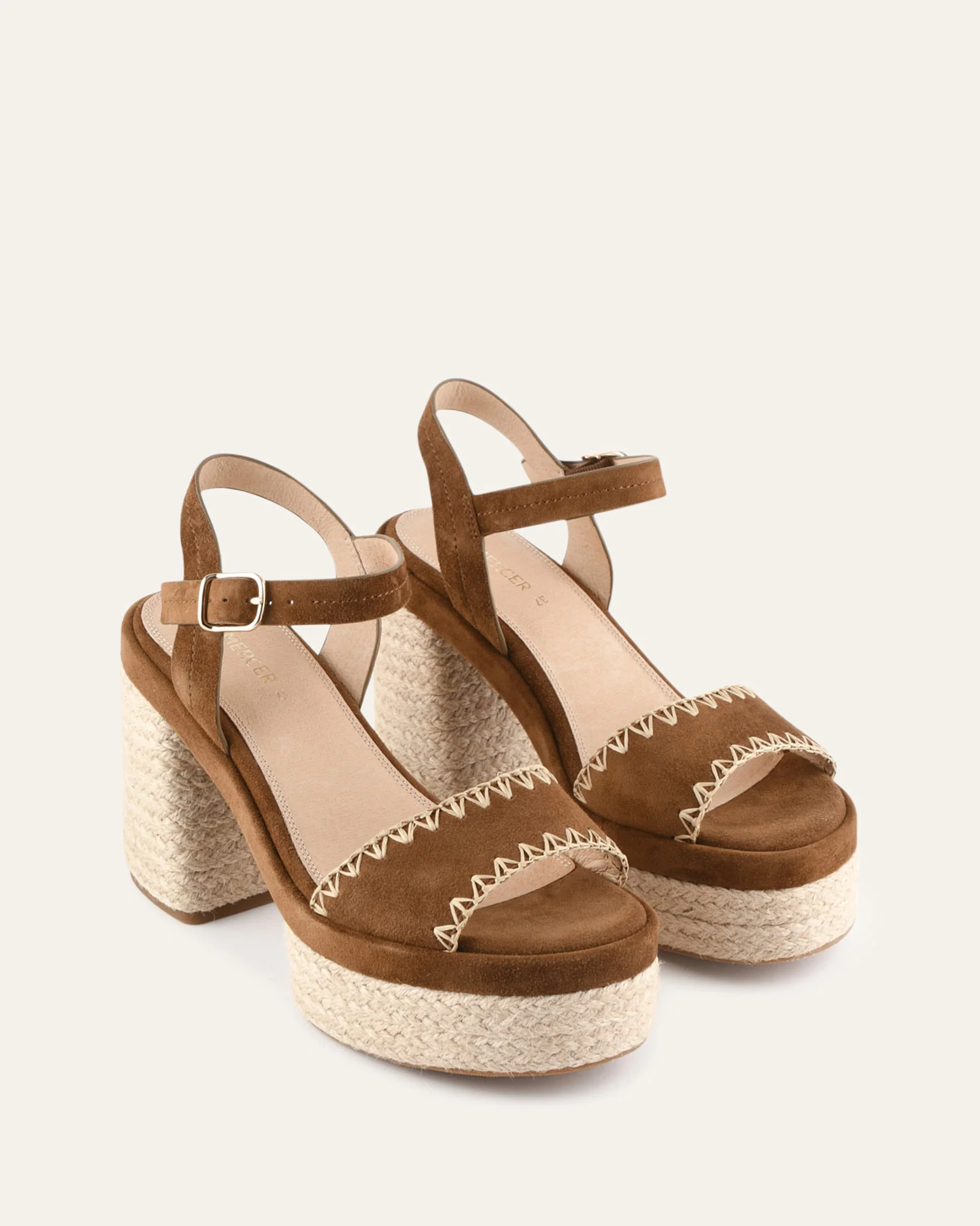FISHER HIGH HEEL PLATFORM SANDALS BISCUIT SUEDE - Image 3