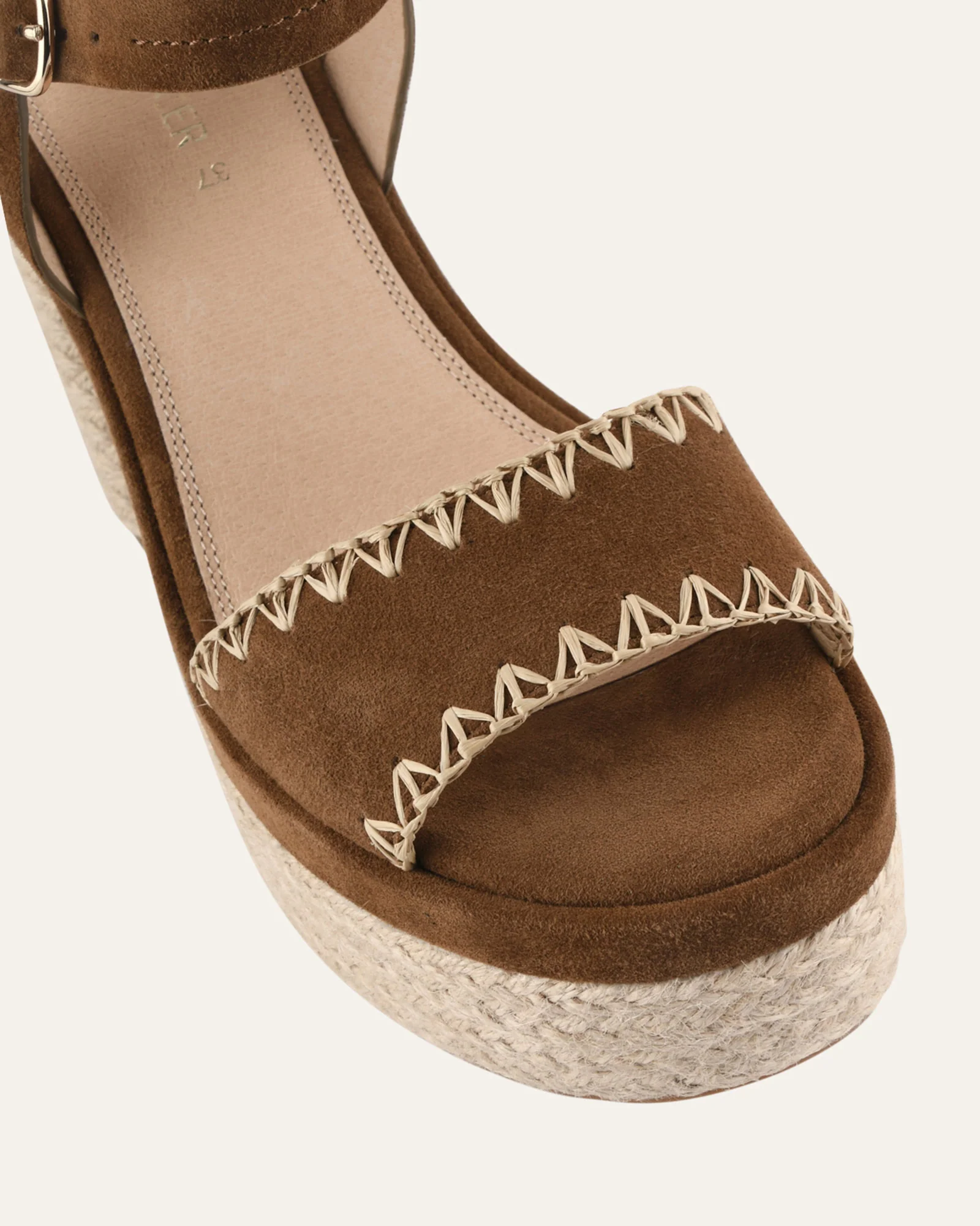 FISHER HIGH HEEL PLATFORM SANDALS BISCUIT SUEDE - Image 4