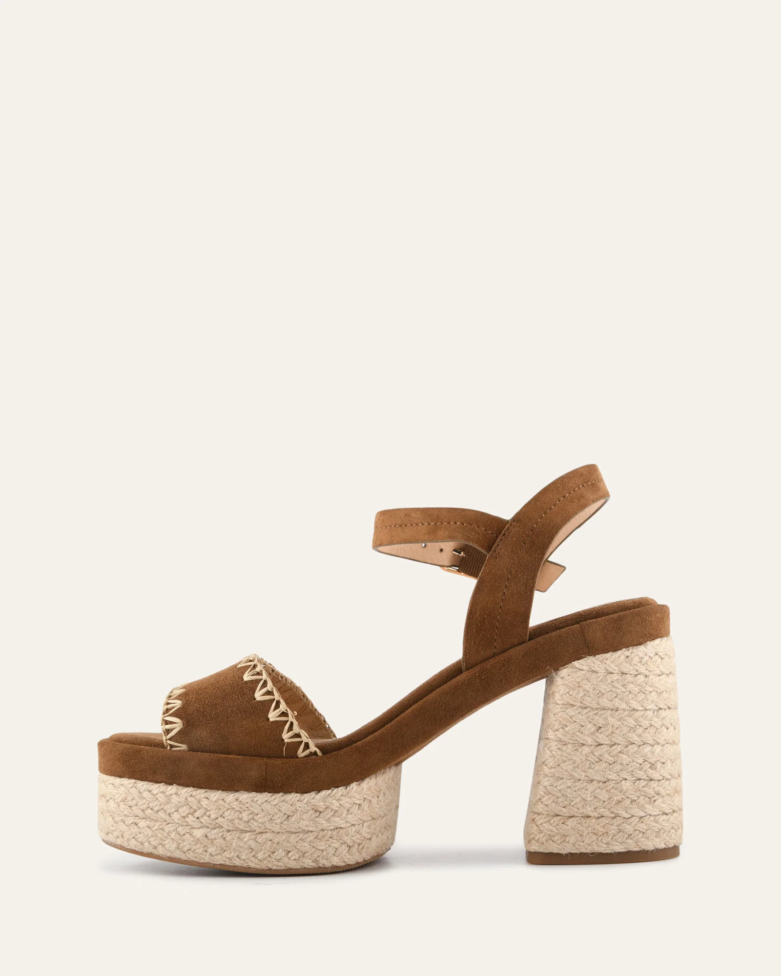 FISHER HIGH HEEL PLATFORM SANDALS BISCUIT SUEDE - Image 6