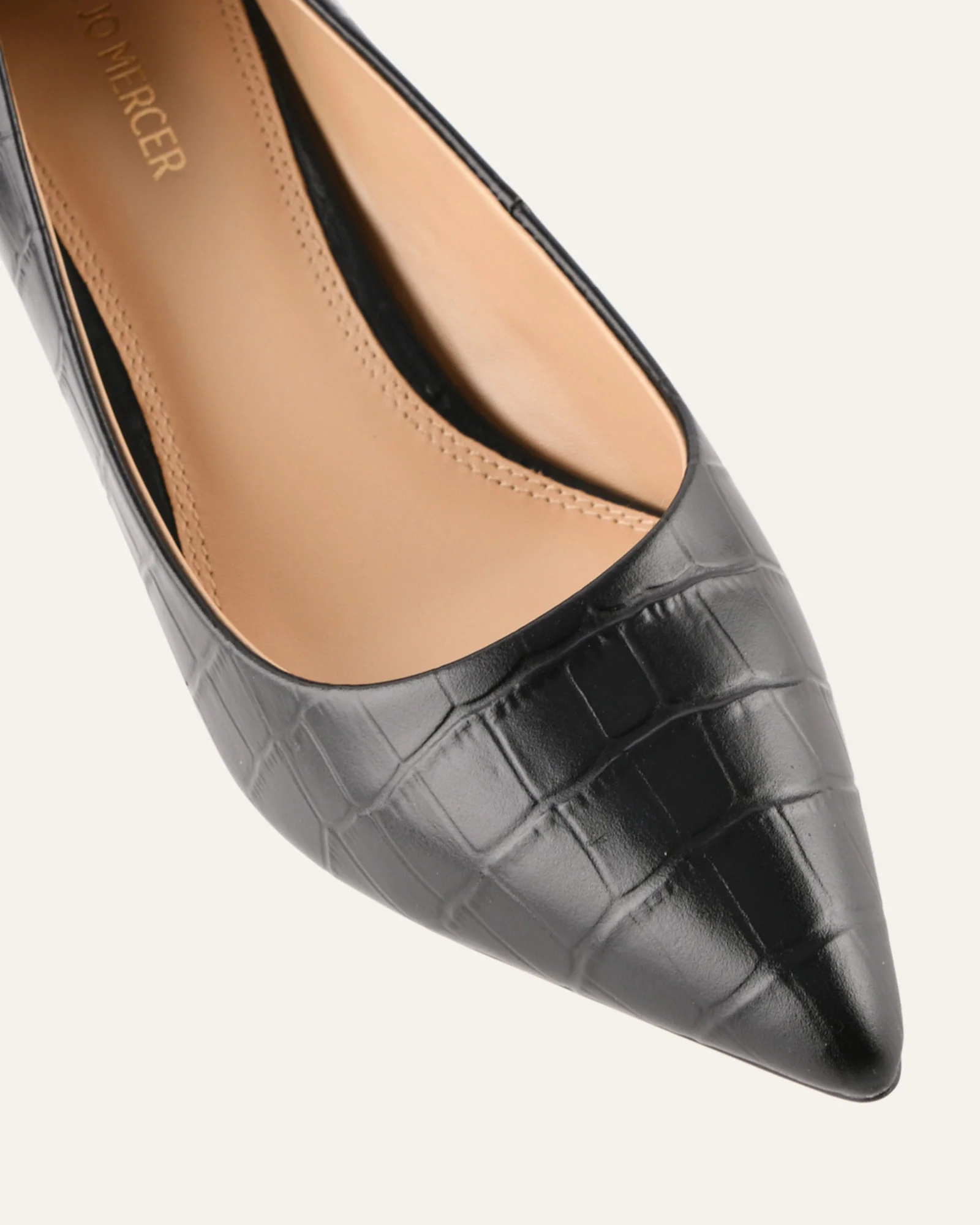 GESSO MID HEELS BLACK CROC - Image 3