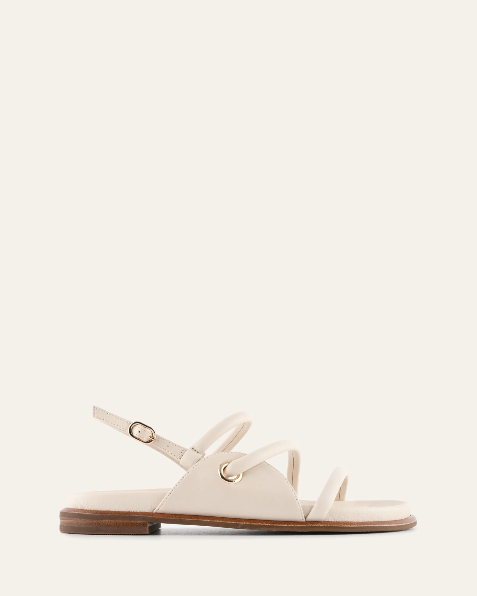 HALO FLAT SANDALS OFF WHITE LEATHER